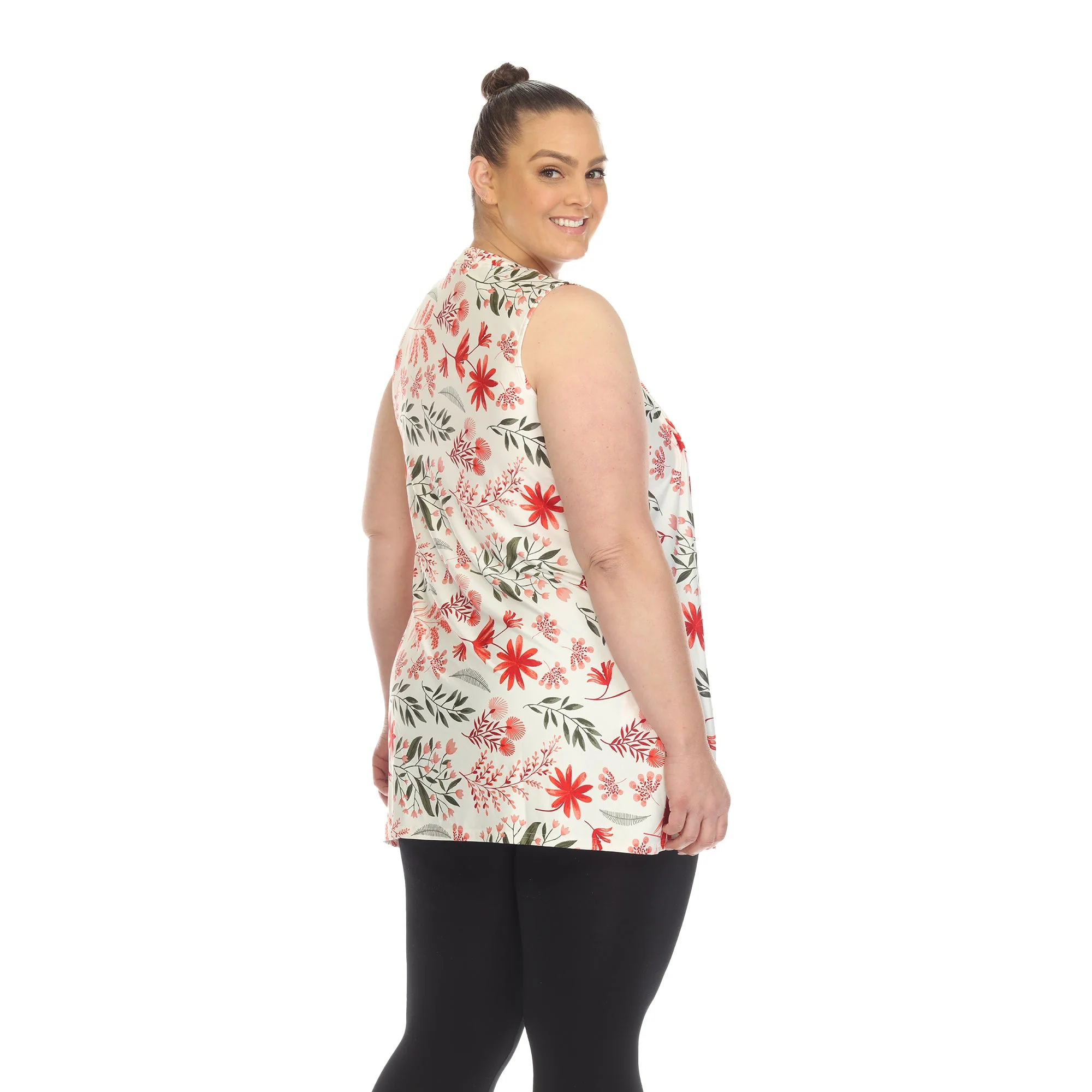 Floral Sleeveless Tunic Top - Plus - Image 7