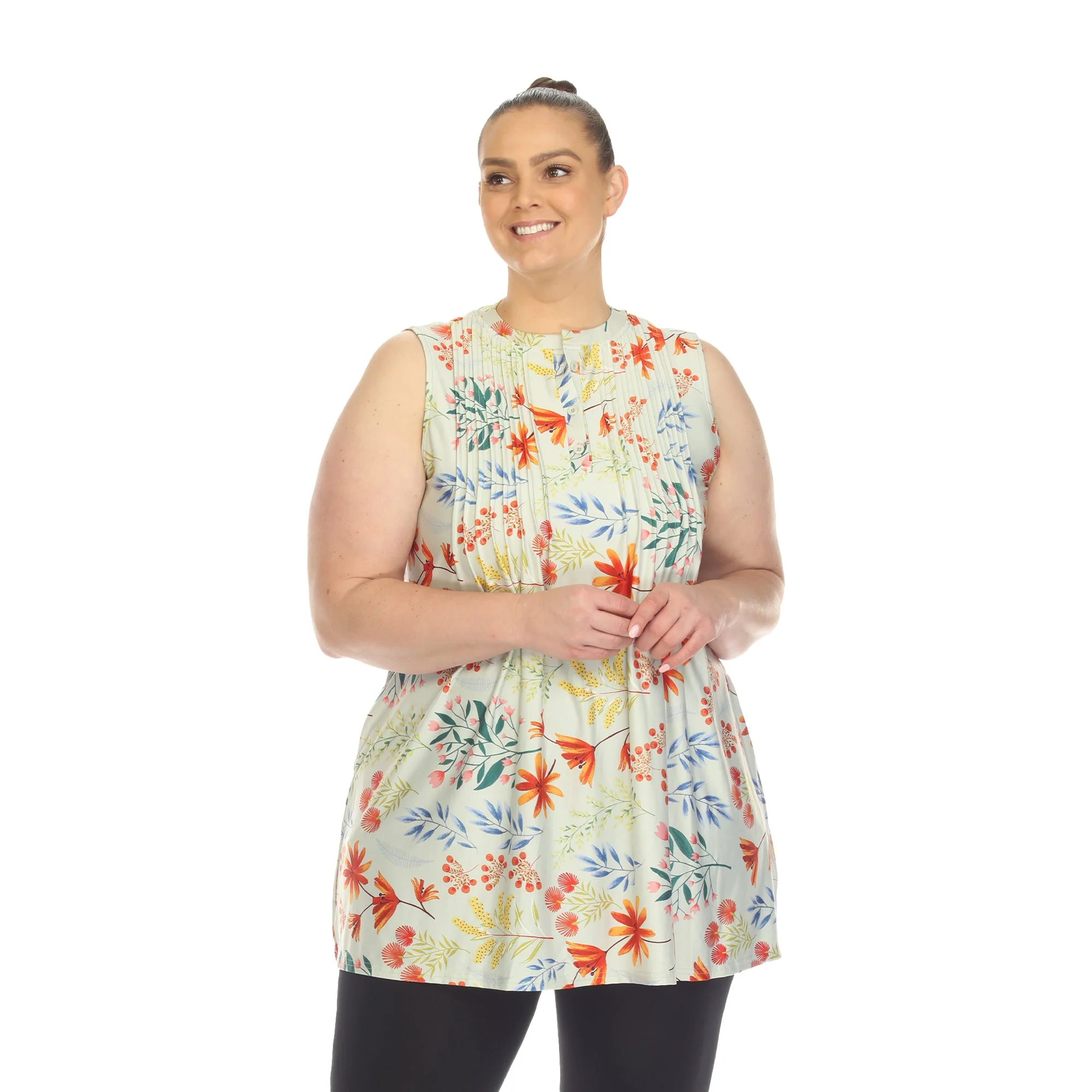 Floral Sleeveless Tunic Top - Plus - Image 9