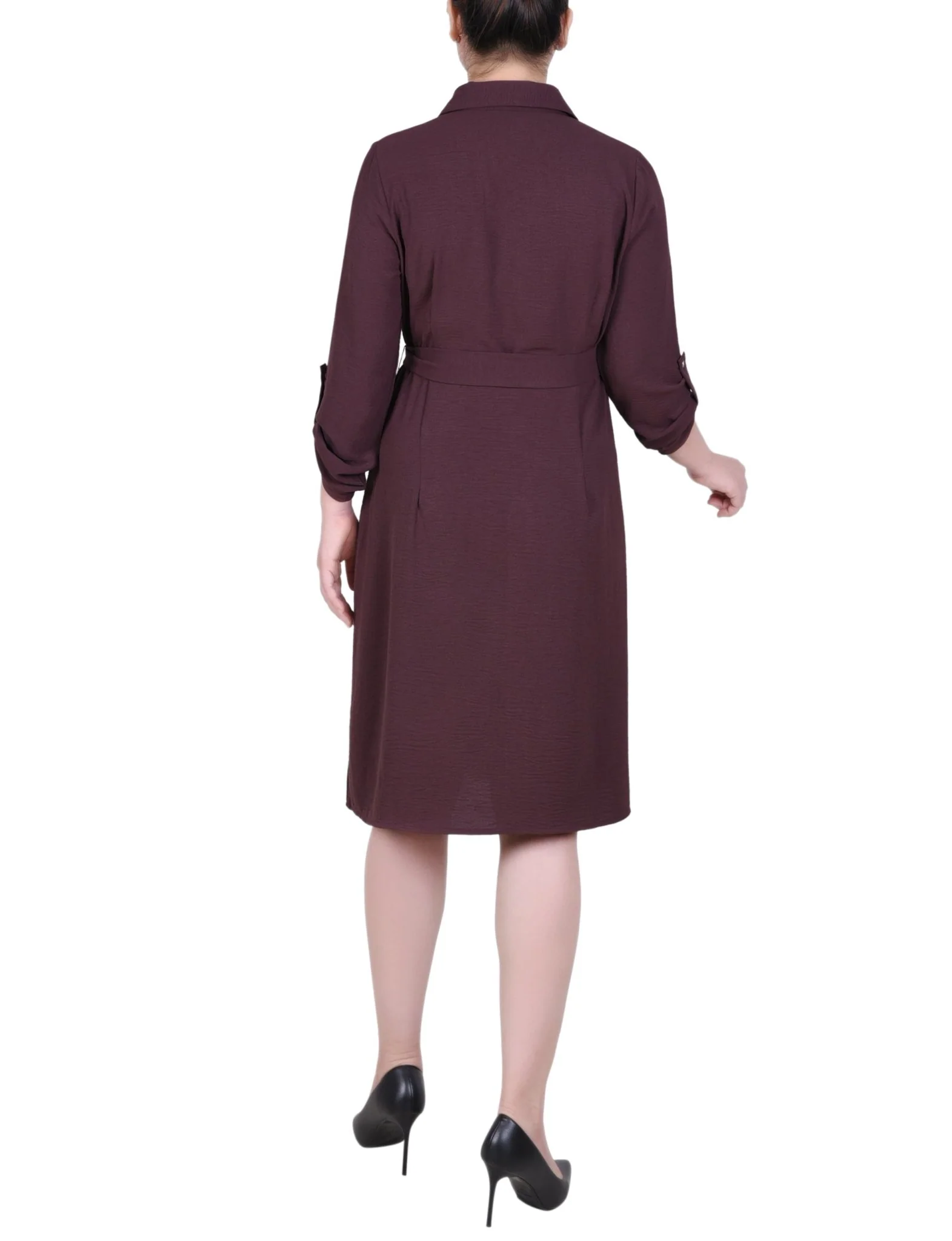 Fudge Long Roll Tab Sleeve Shirtdress - Image 3