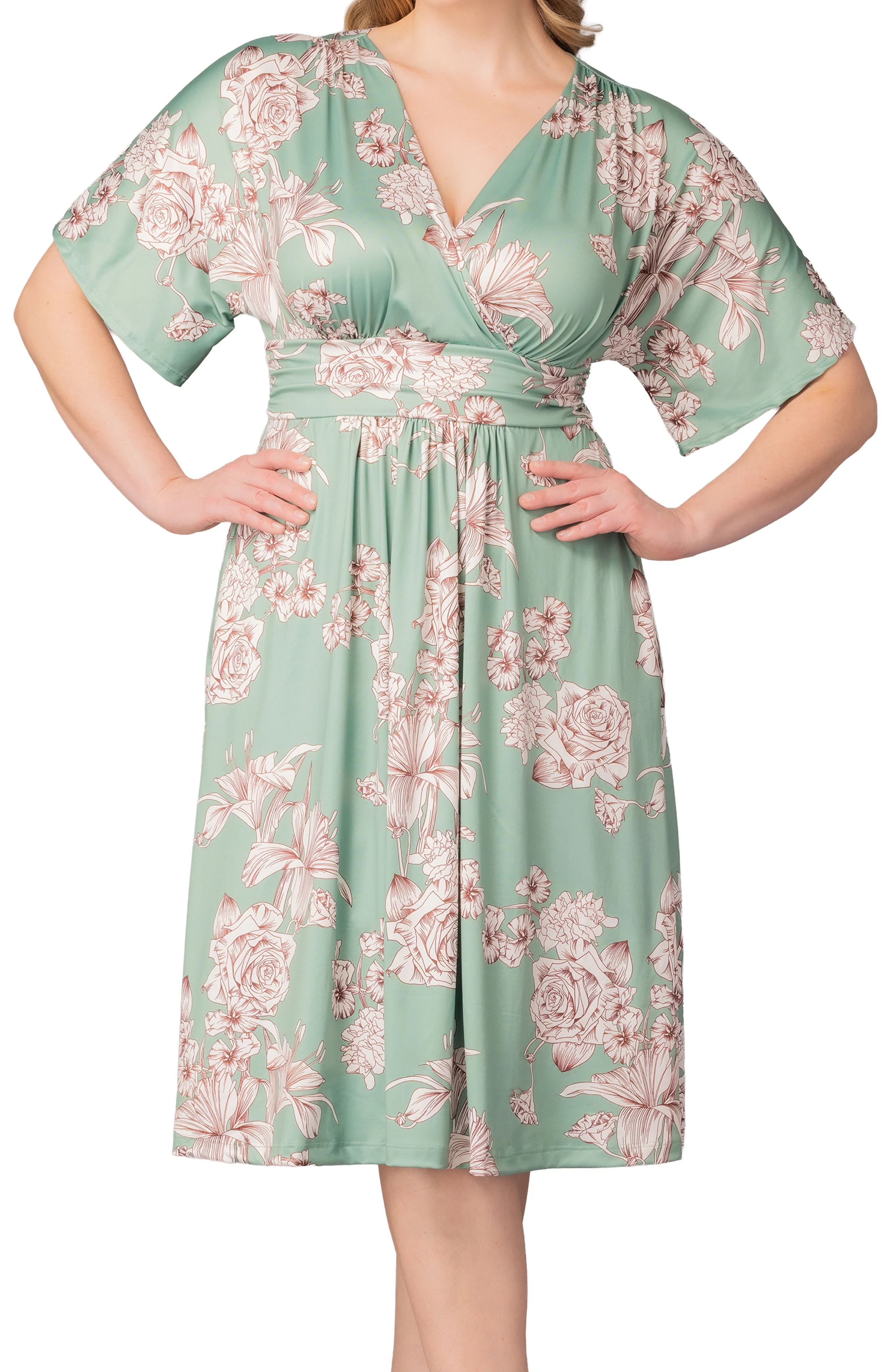 Gia Midi Dress  -Sage Garden Print -  Plus - Image 4