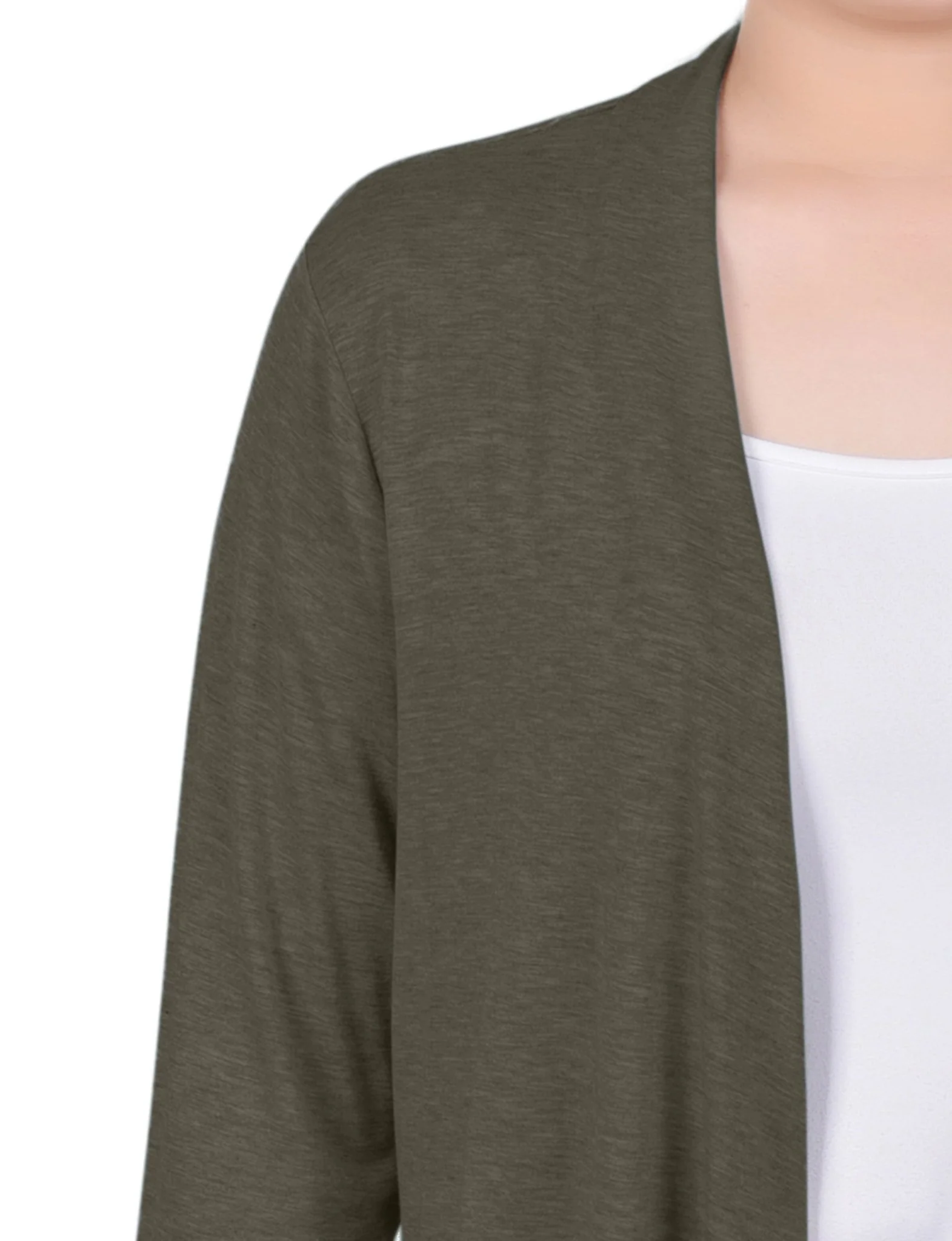 Grape Leaf Solid 3/4 Sleeve Cardigan - Image 3