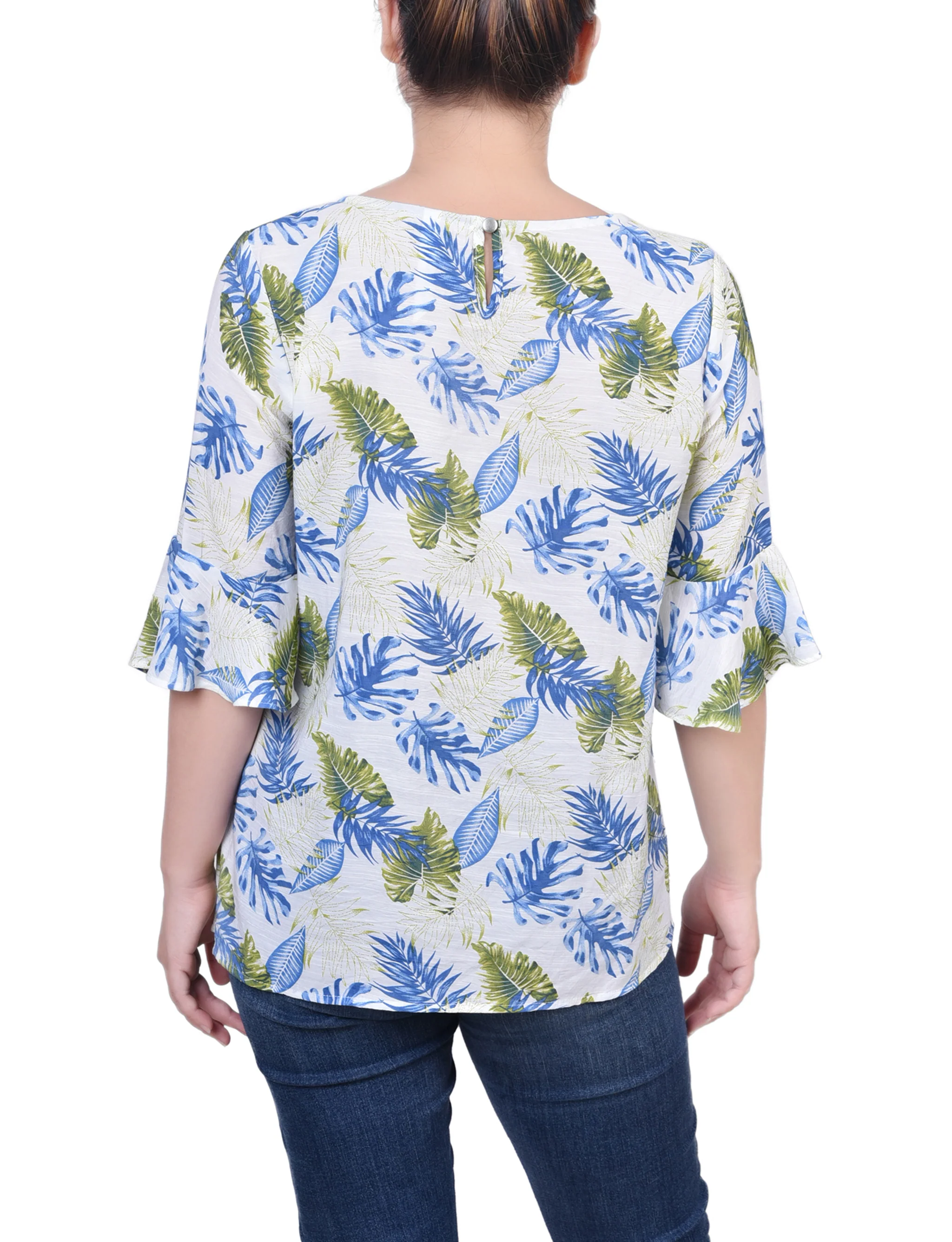 Green Capetropic Bell Sleeve Blouse - Image 4