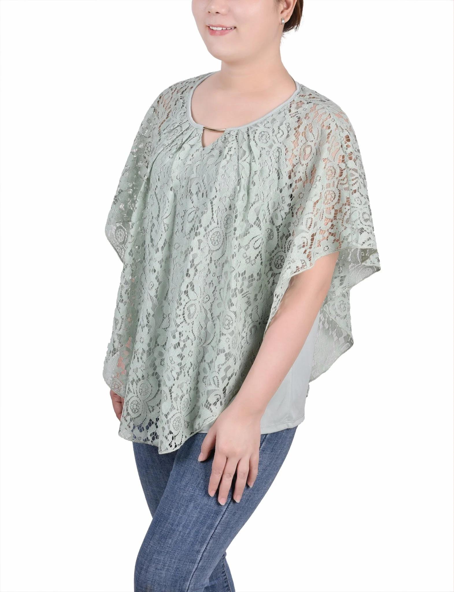 Lace Poncho With Bar - Petite - Image 2