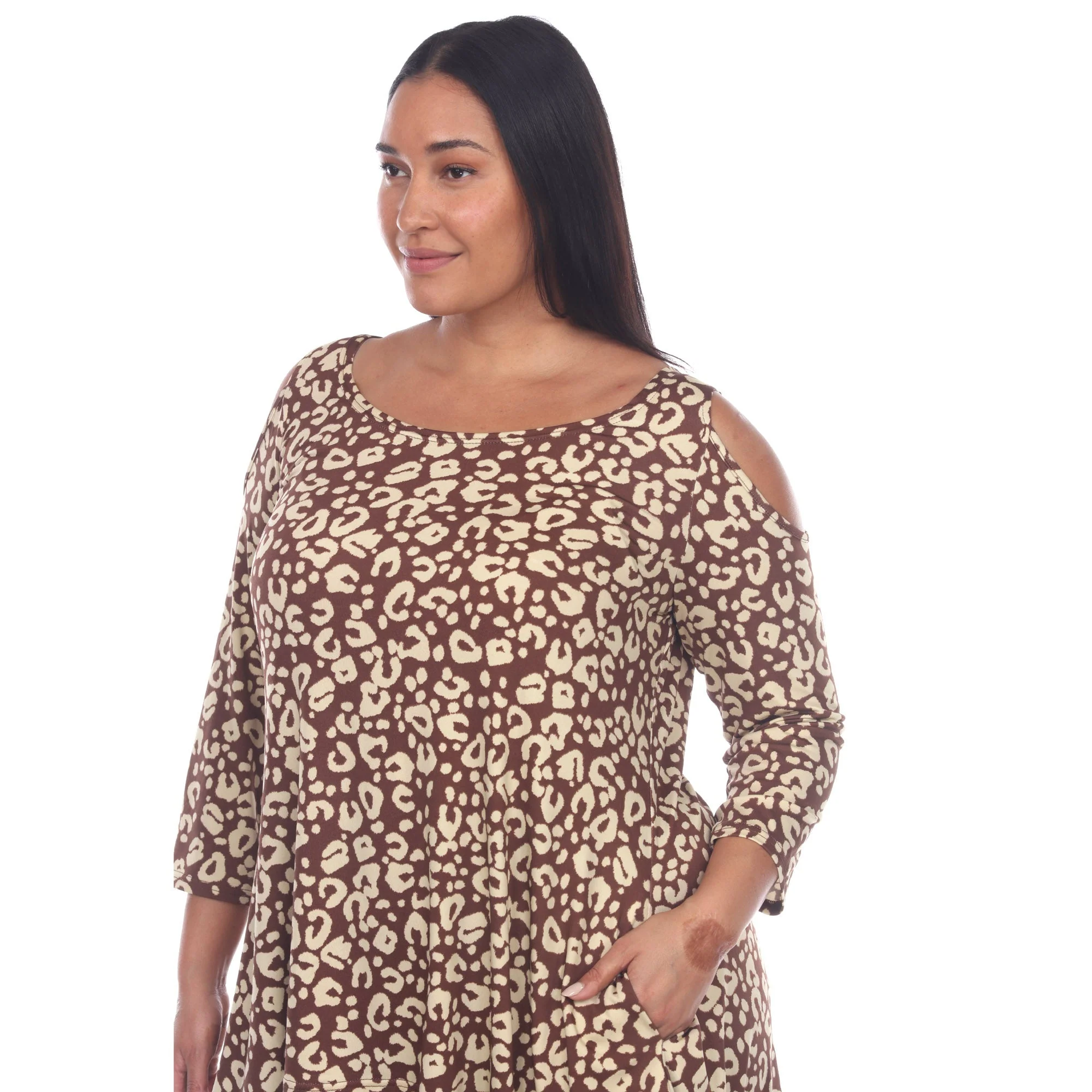 Leopard Cold Shoulder Tunic - Plus - Image 10