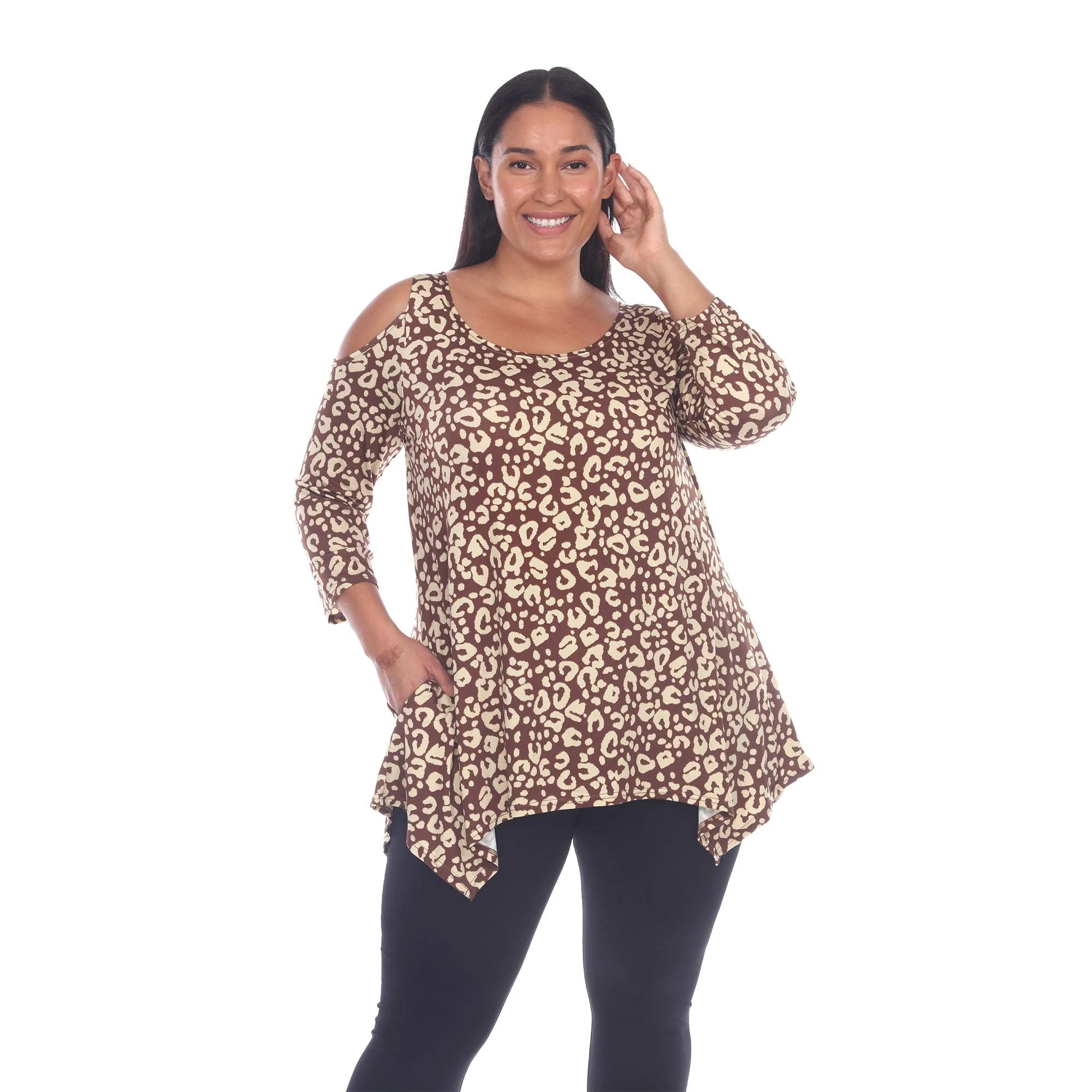 Leopard Cold Shoulder Tunic - Plus - Image 6