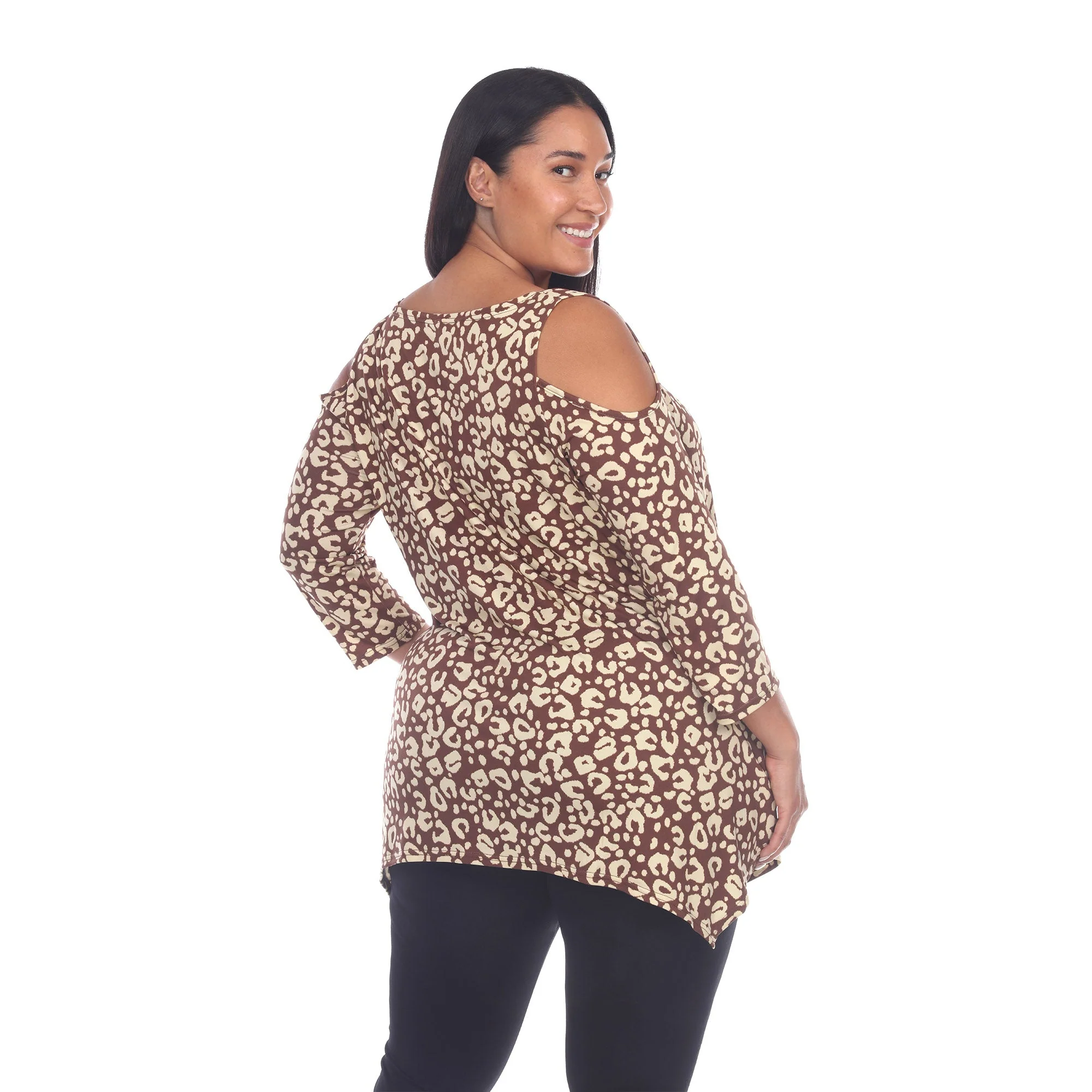 Leopard Cold Shoulder Tunic - Plus - Image 8