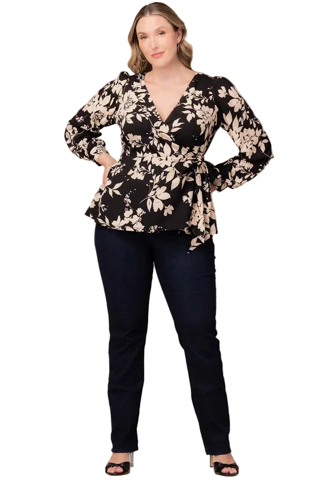 Natasha Long Sleeve Wrap Top - Plus - Image 5