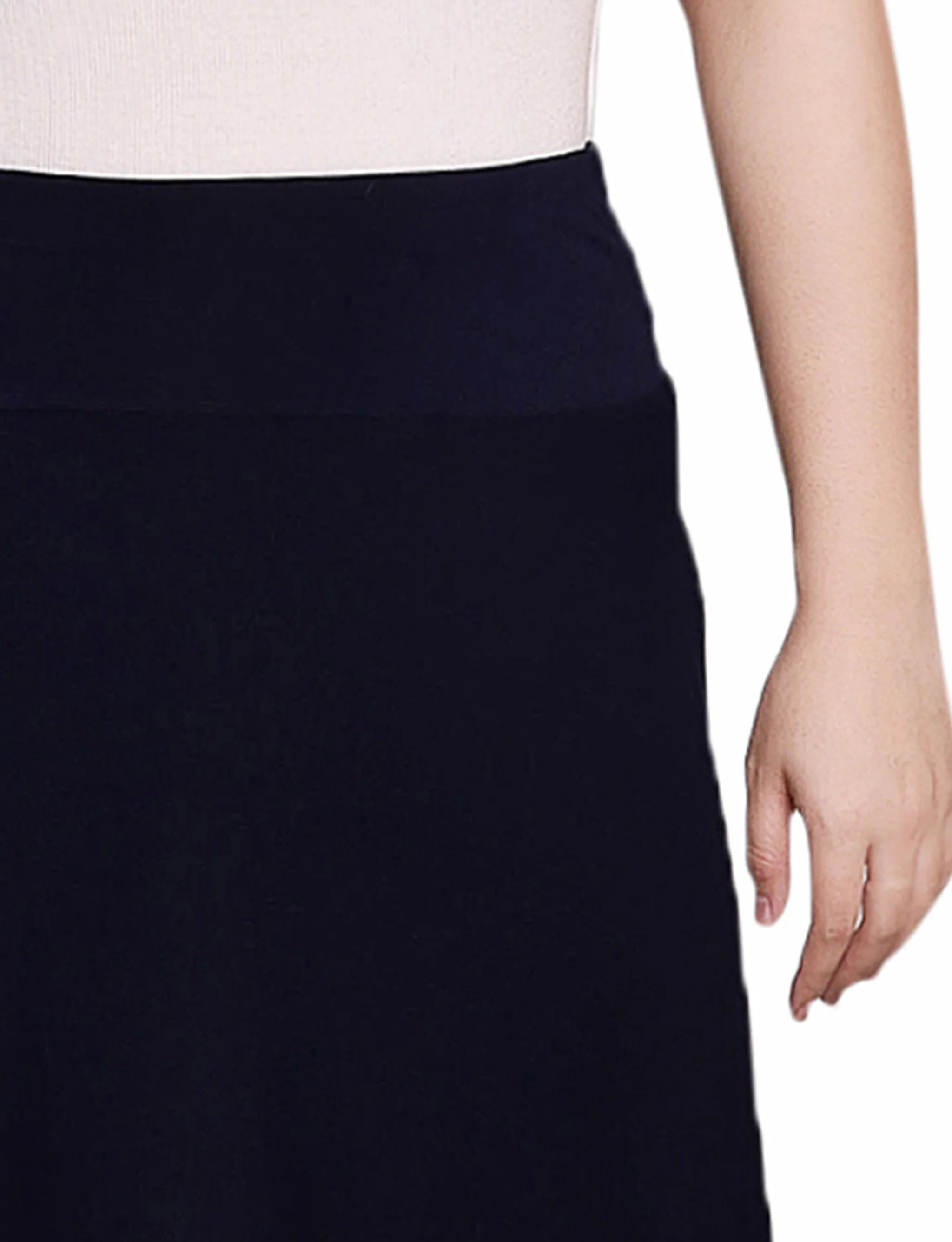 Navy Wide Yoked Maxi Skirt - Petite - Image 3