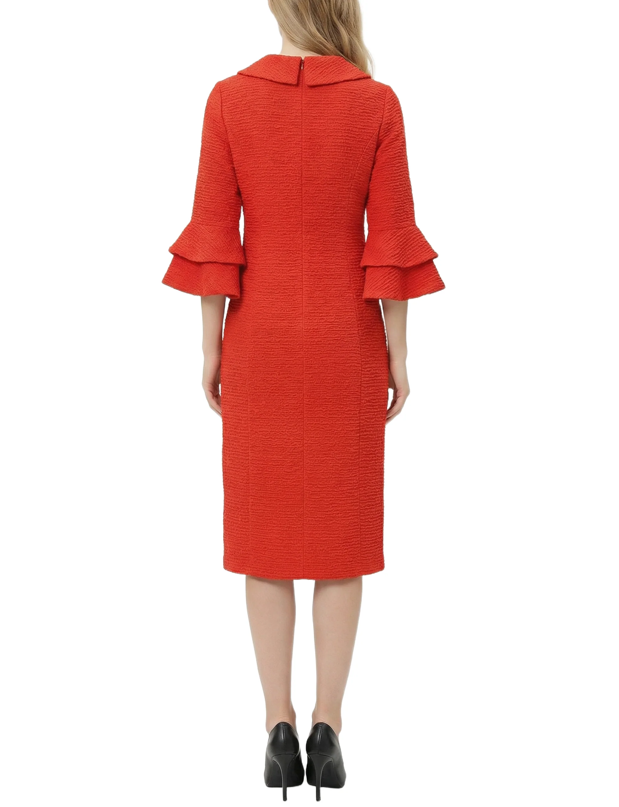 NY Collection 3/4 Sleeve Shawl Collar Dress - Image 8
