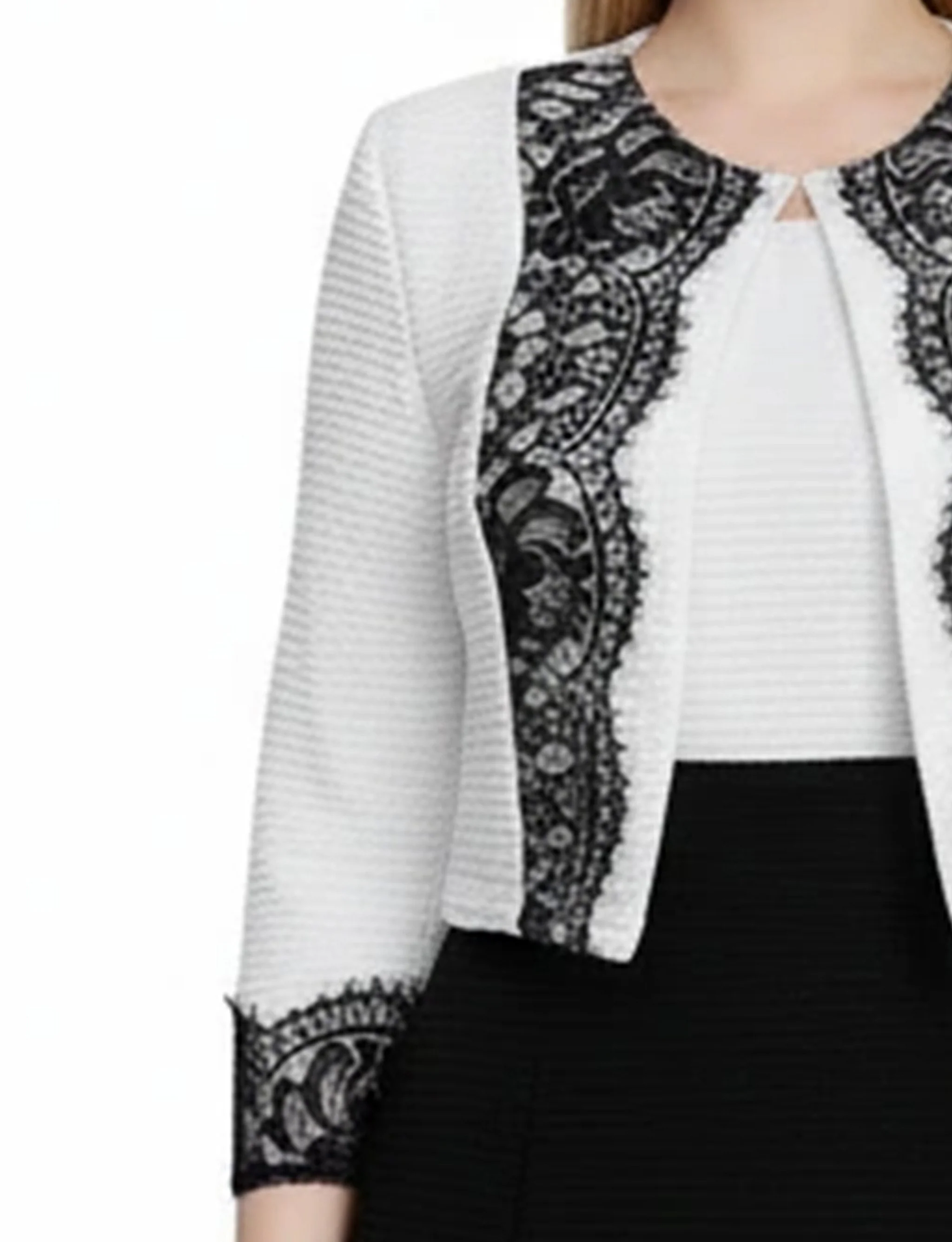 NY Collection Lace-Detail 2 Piece Textured Knit Dress Set - Image 16