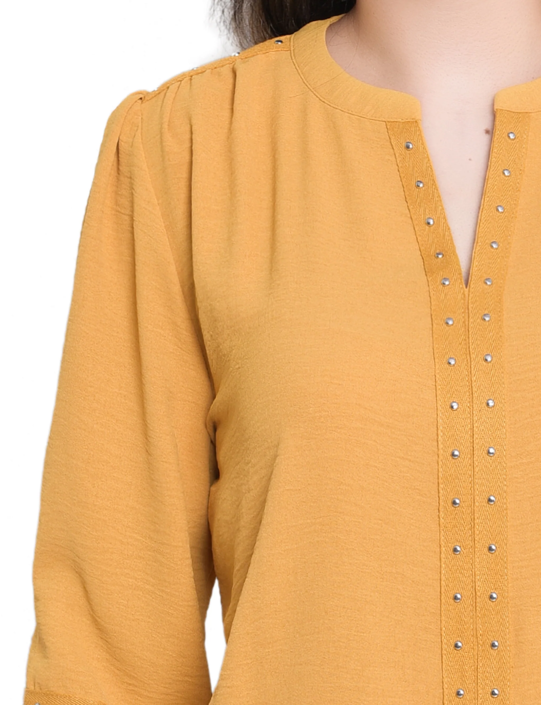 NY Collection Long Sleeve Studded Blouse - Image 10