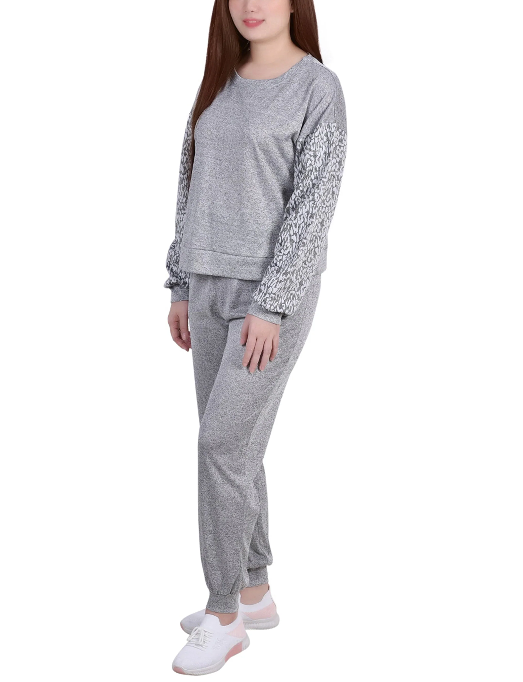 NY Collection Missy Long Sleeve Jogger Set - Image 2