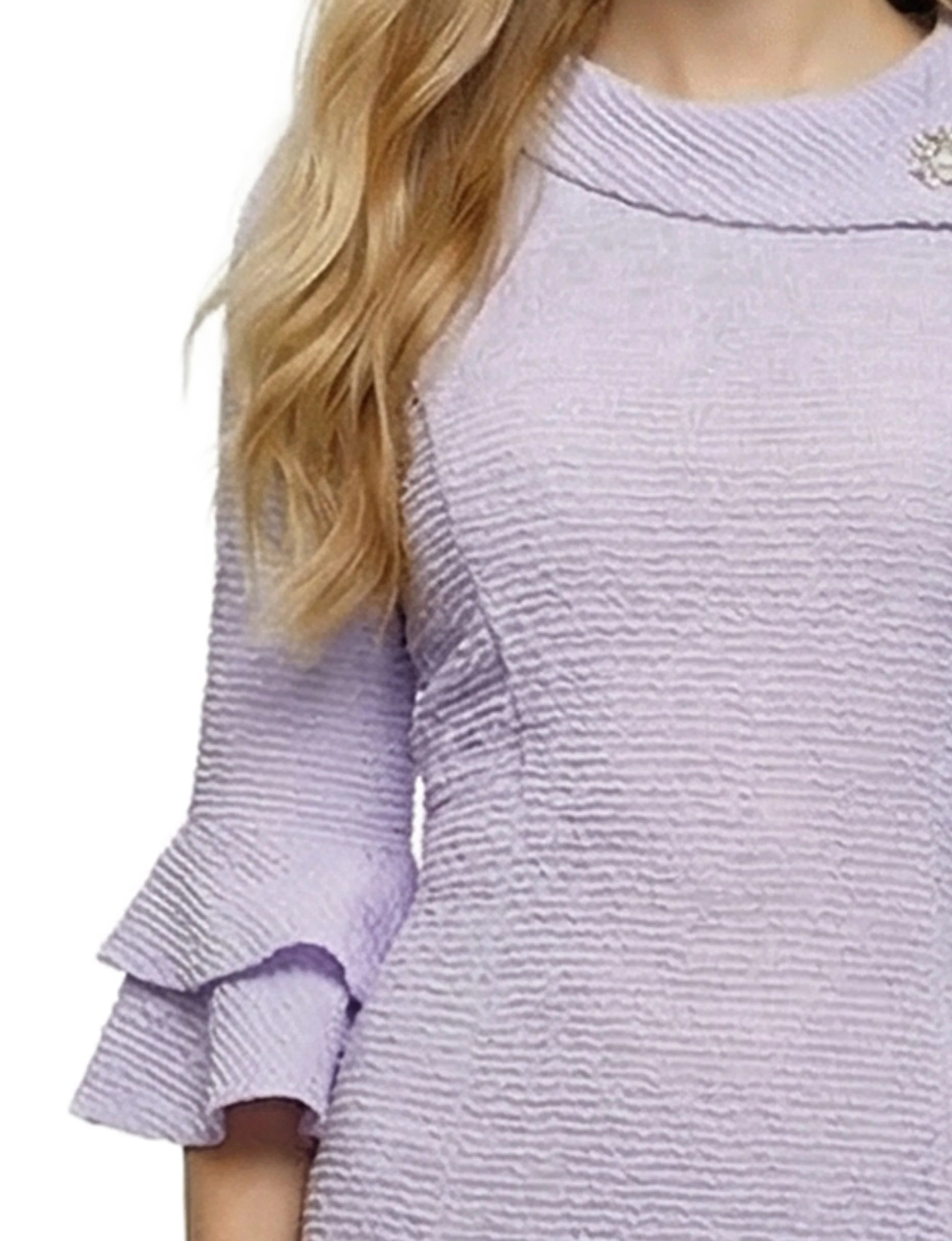 NY Collection Petite 3/4 Sleeve Shawl Collar Dress - Image 10