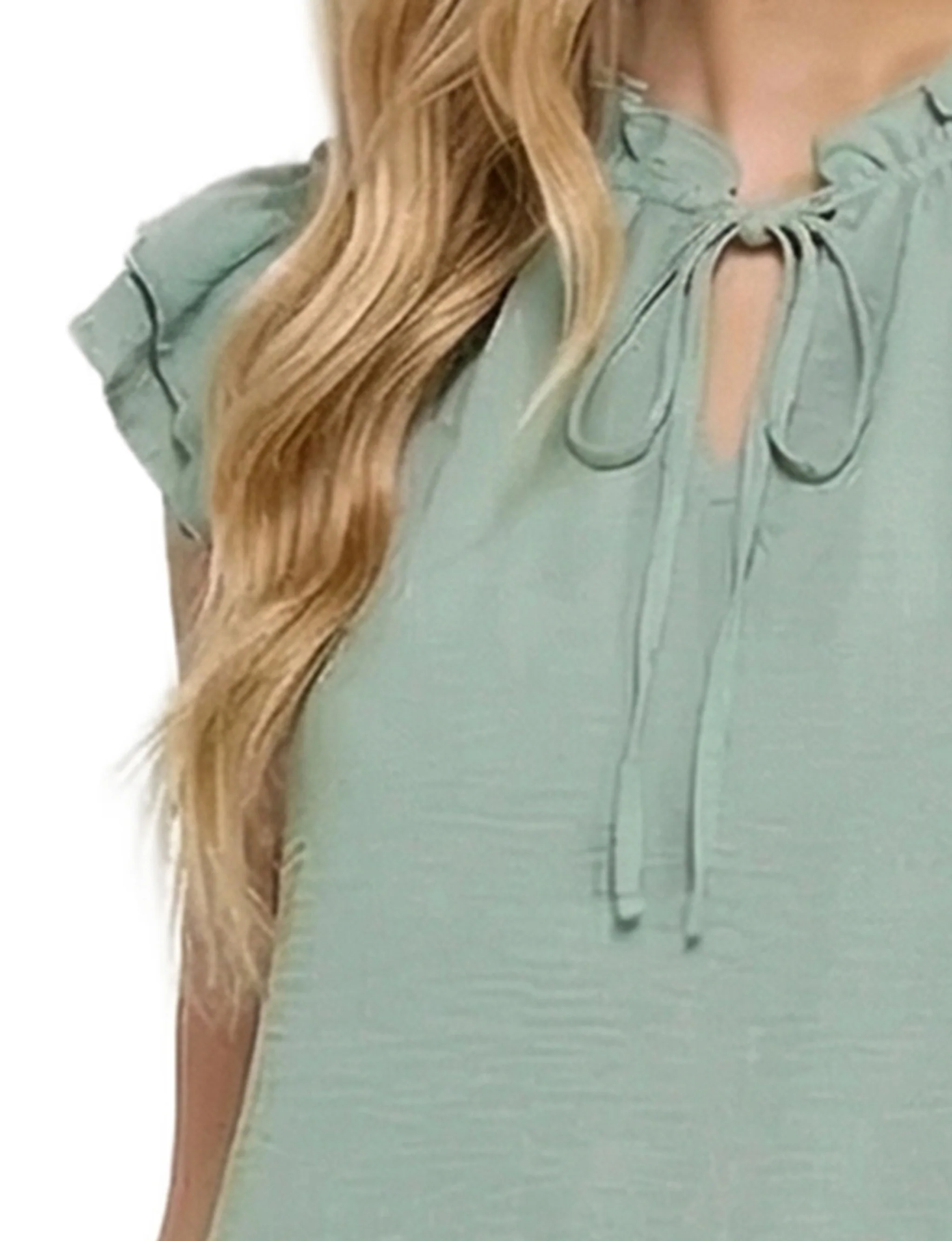 NY Collection Petite Flutter Sleeve Flounced Dress - Image 6