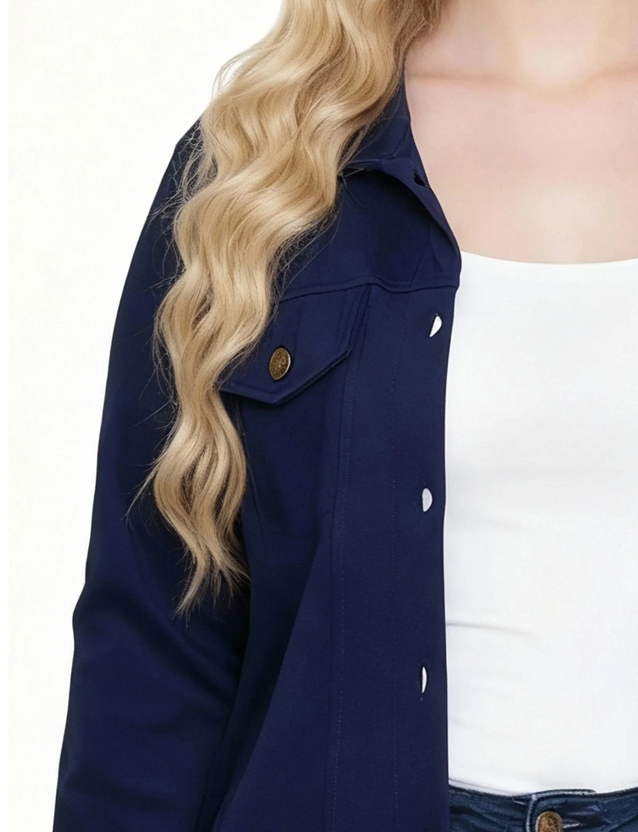 NY Collection Plus Size Long Sleeve Ponte Cropped Jacket - Image 10