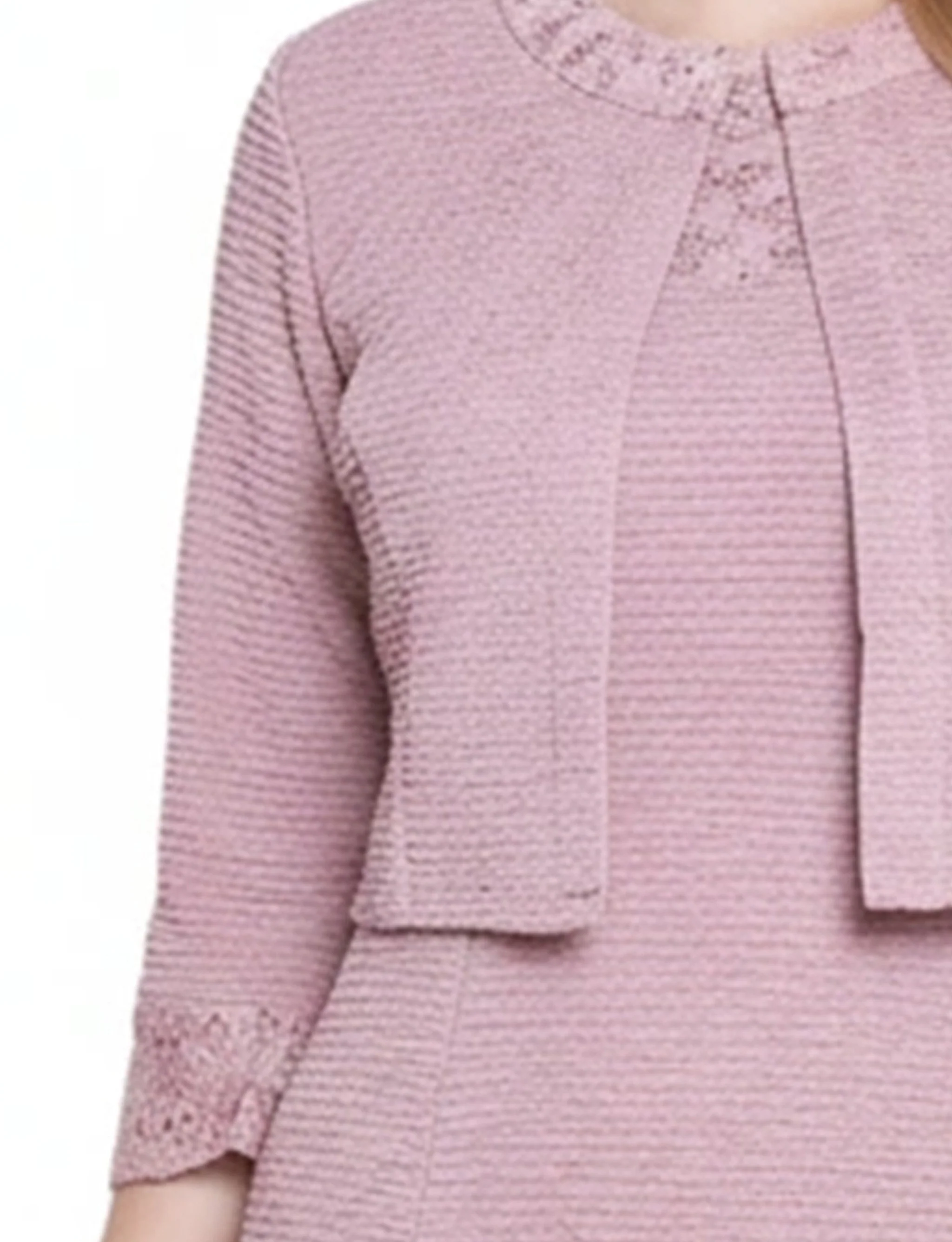 NY Collection Two Piece Novelty Knit and Lace Dress Set - Image 2