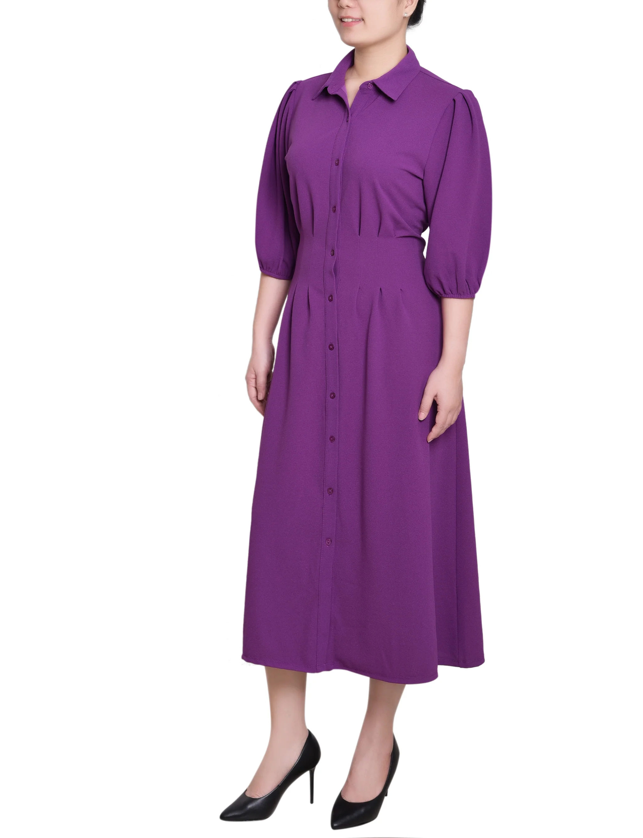 Orchid Elbow Sleeve Midi Dress - Image 3