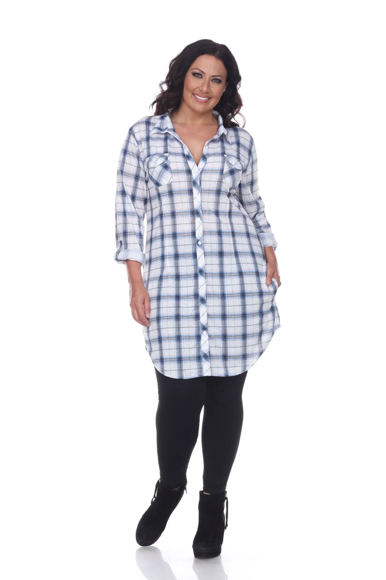 Piper Stretchy Plaid Tunic - Plus - Image 8