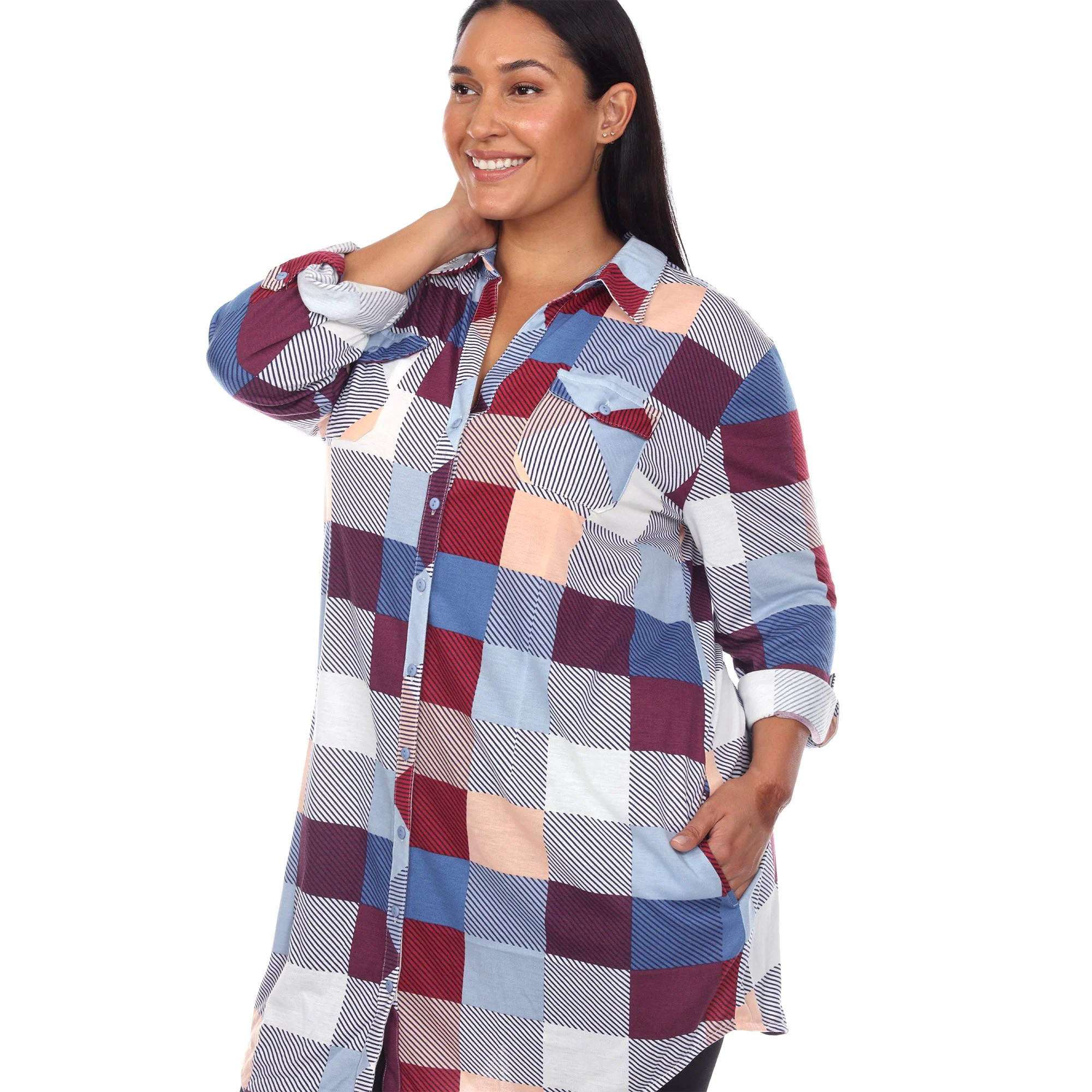 Plaid Tunic Shirt - Plus - Image 16