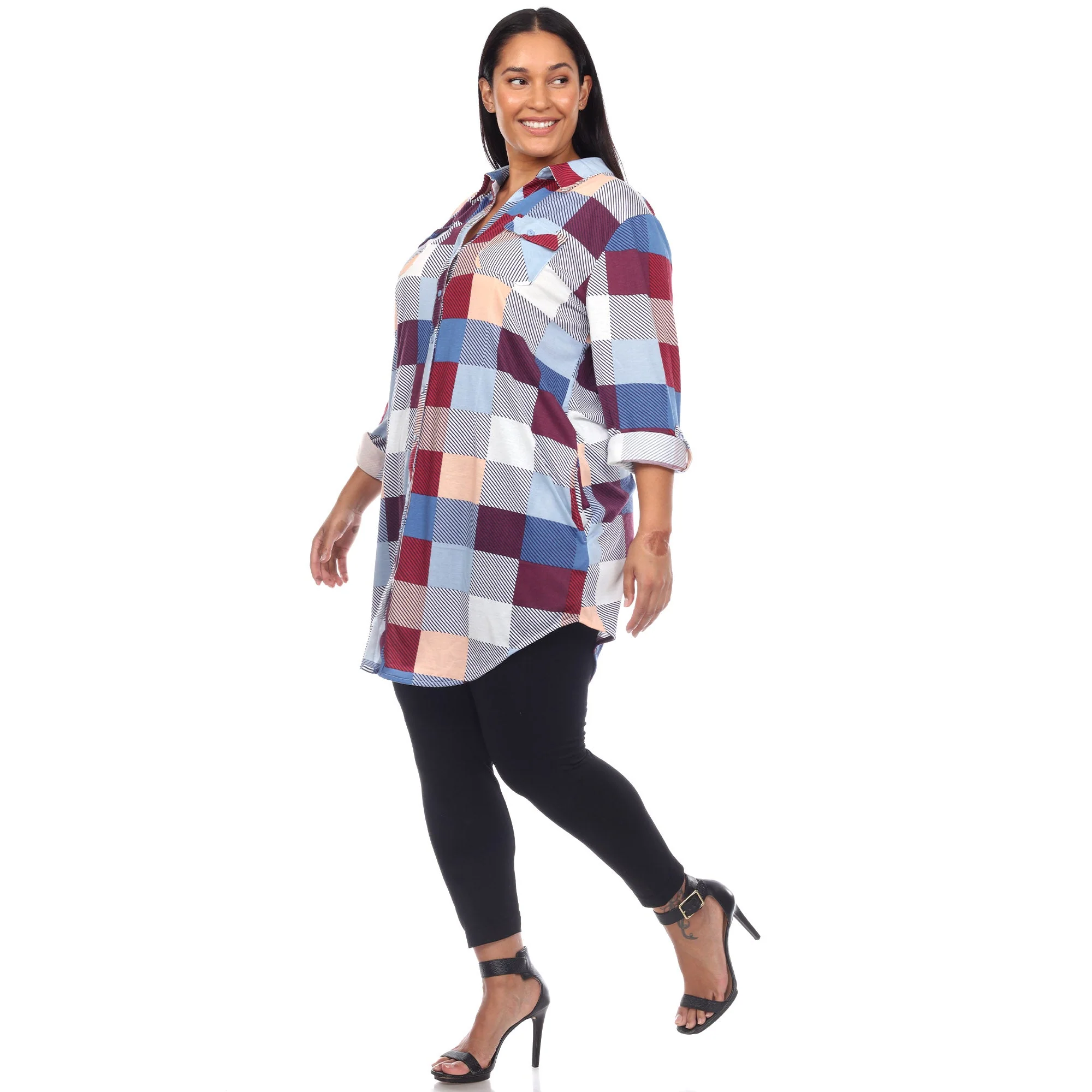 Plaid Tunic Shirt - Plus - Image 19