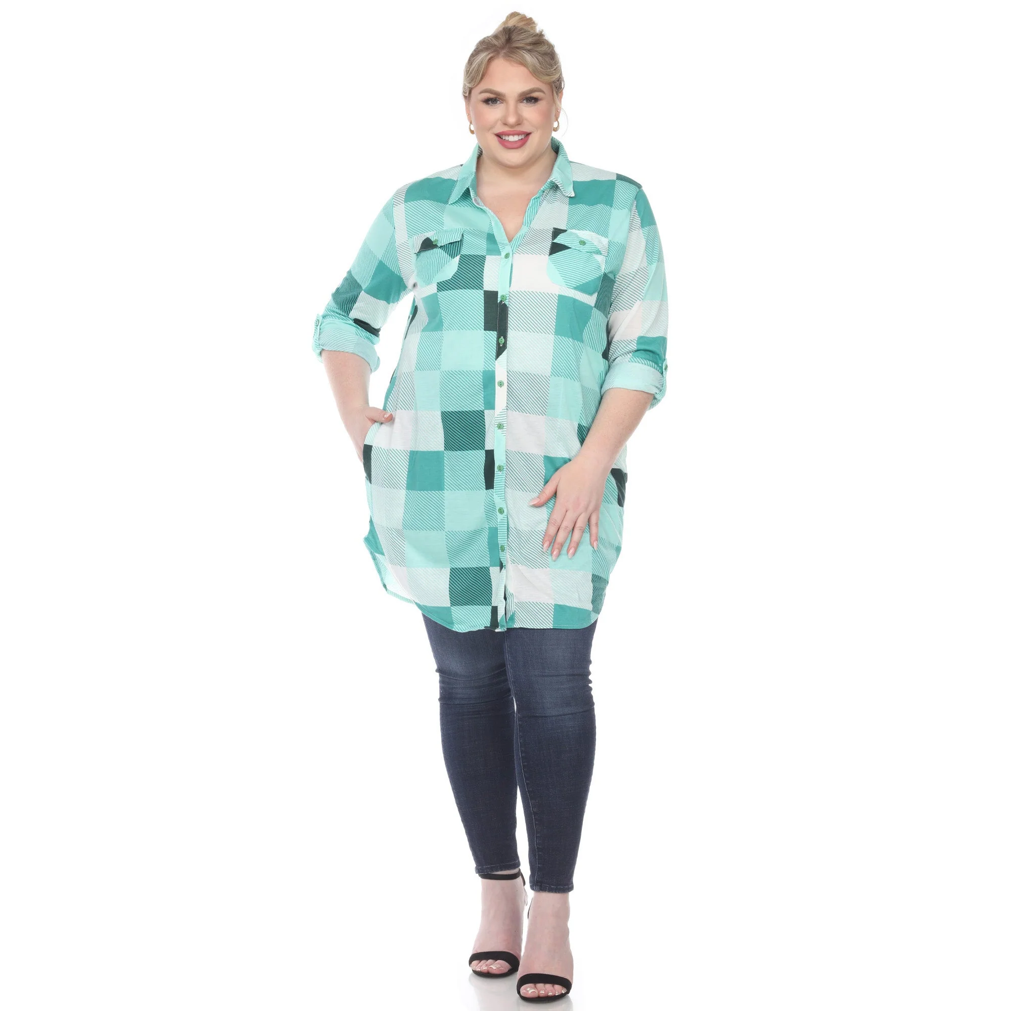 Plaid Tunic Shirt - Plus - Image 23