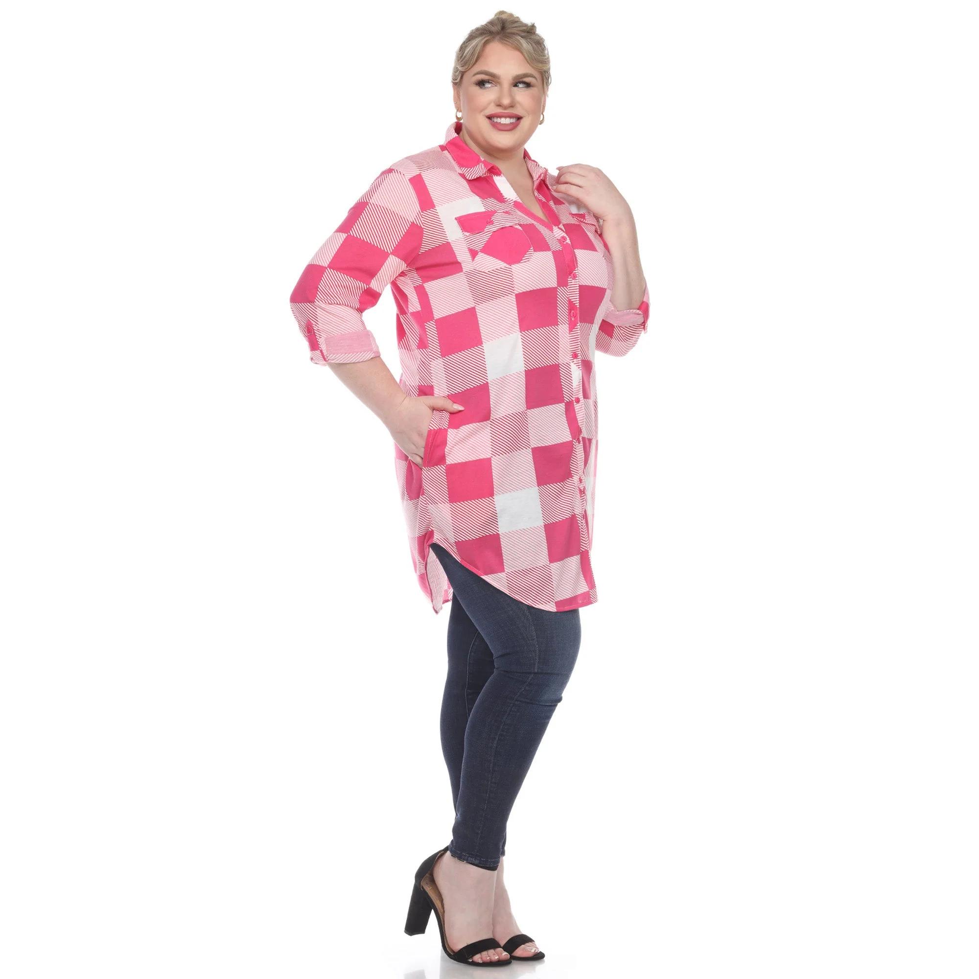 Plaid Tunic Shirt - Plus - Image 4