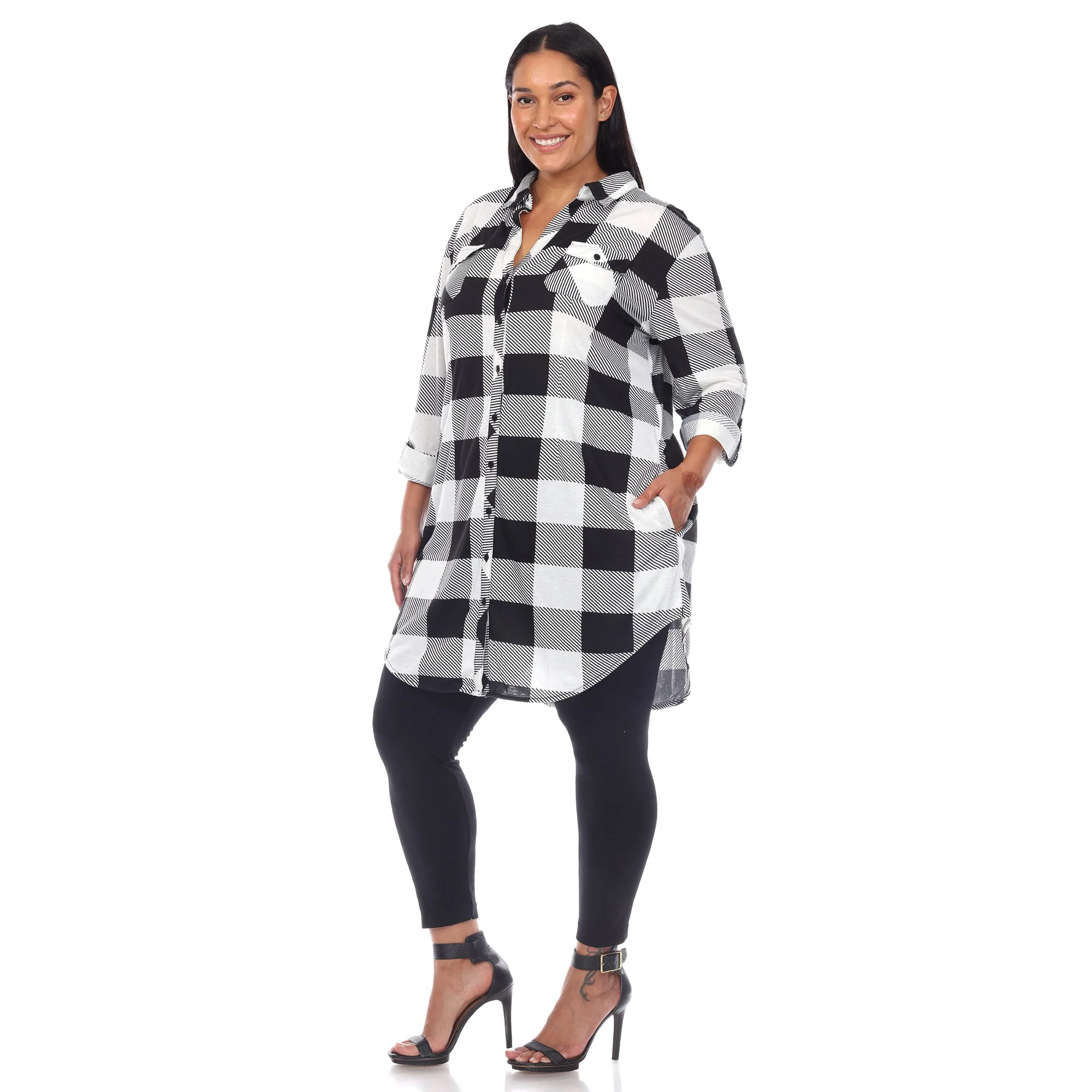 Plaid Tunic Shirt - Plus - Image 8