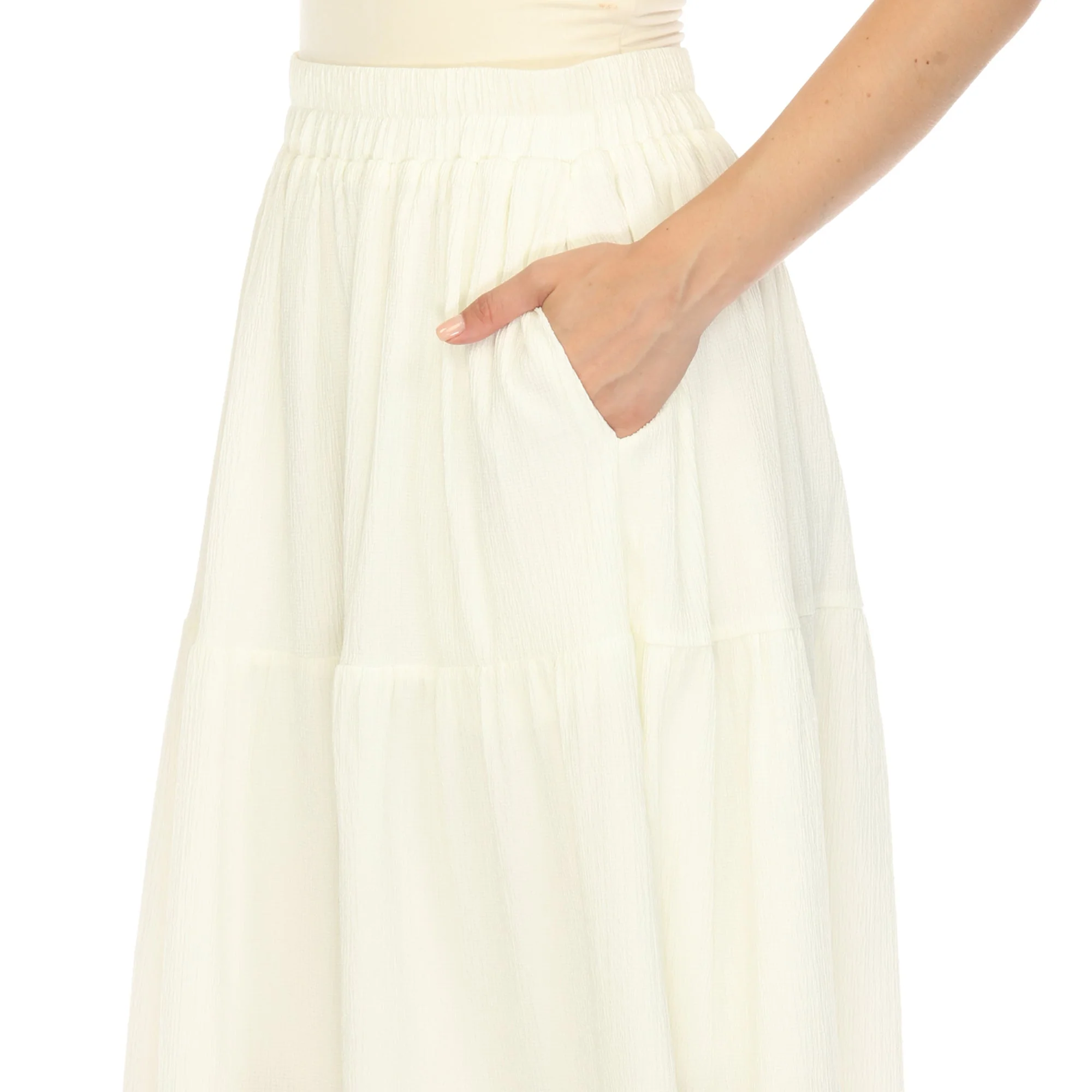 Pleated Tiered Maxi Skirt - Image 29