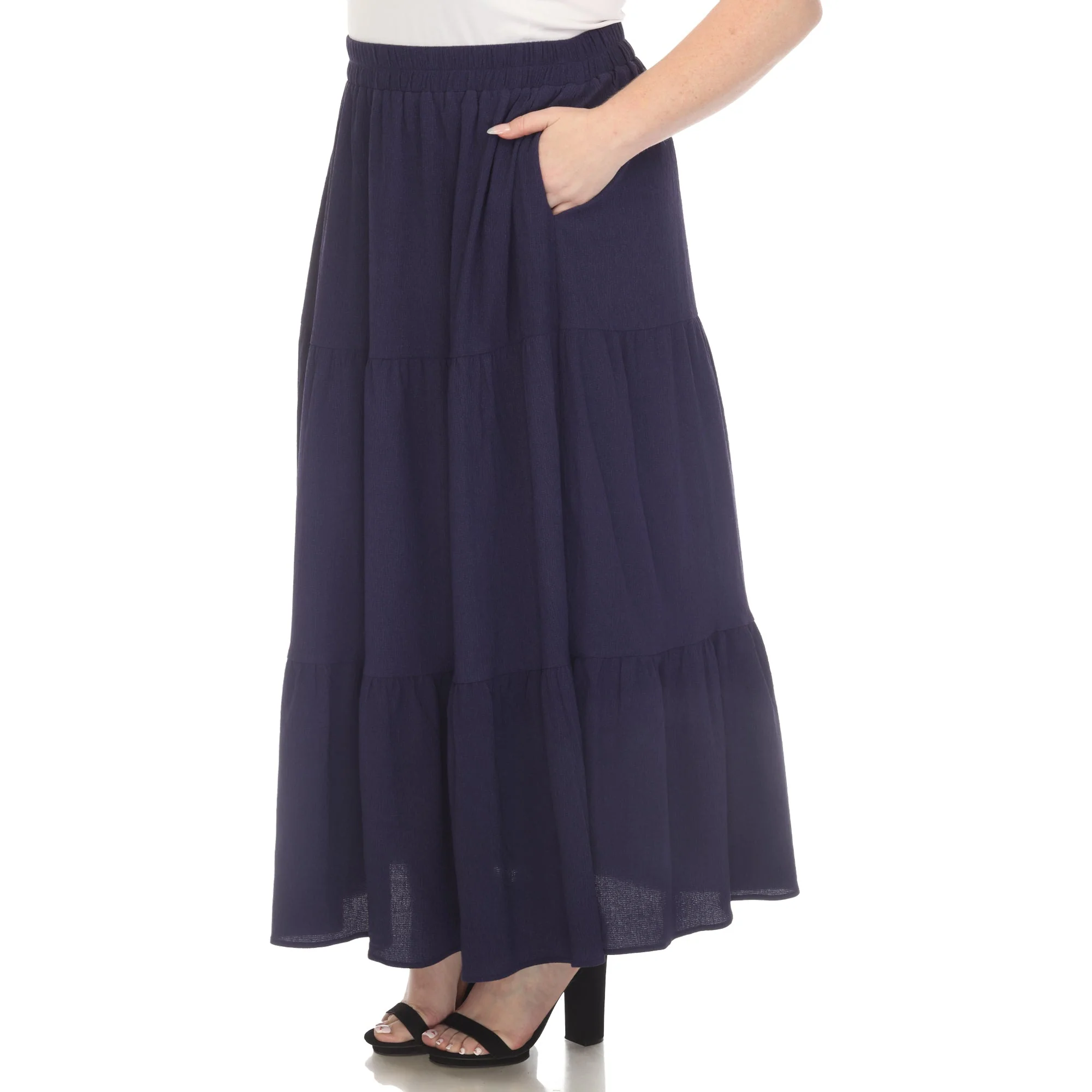 Pleated Tiered Maxi Skirt - Plus - Image 12