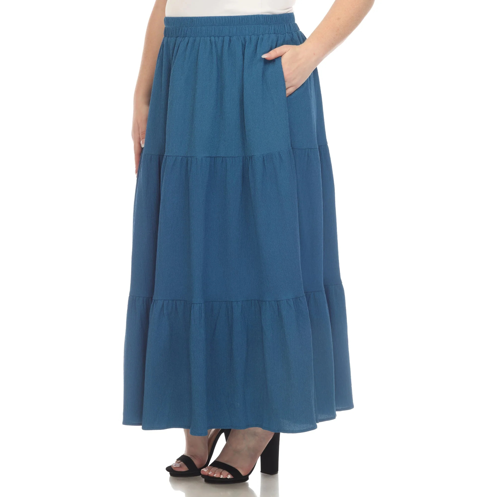Pleated Tiered Maxi Skirt - Plus - Image 15