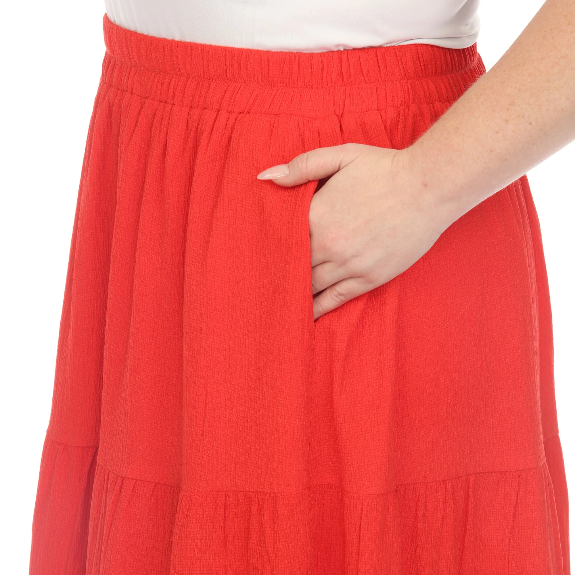 Pleated Tiered Maxi Skirt - Plus - Image 4