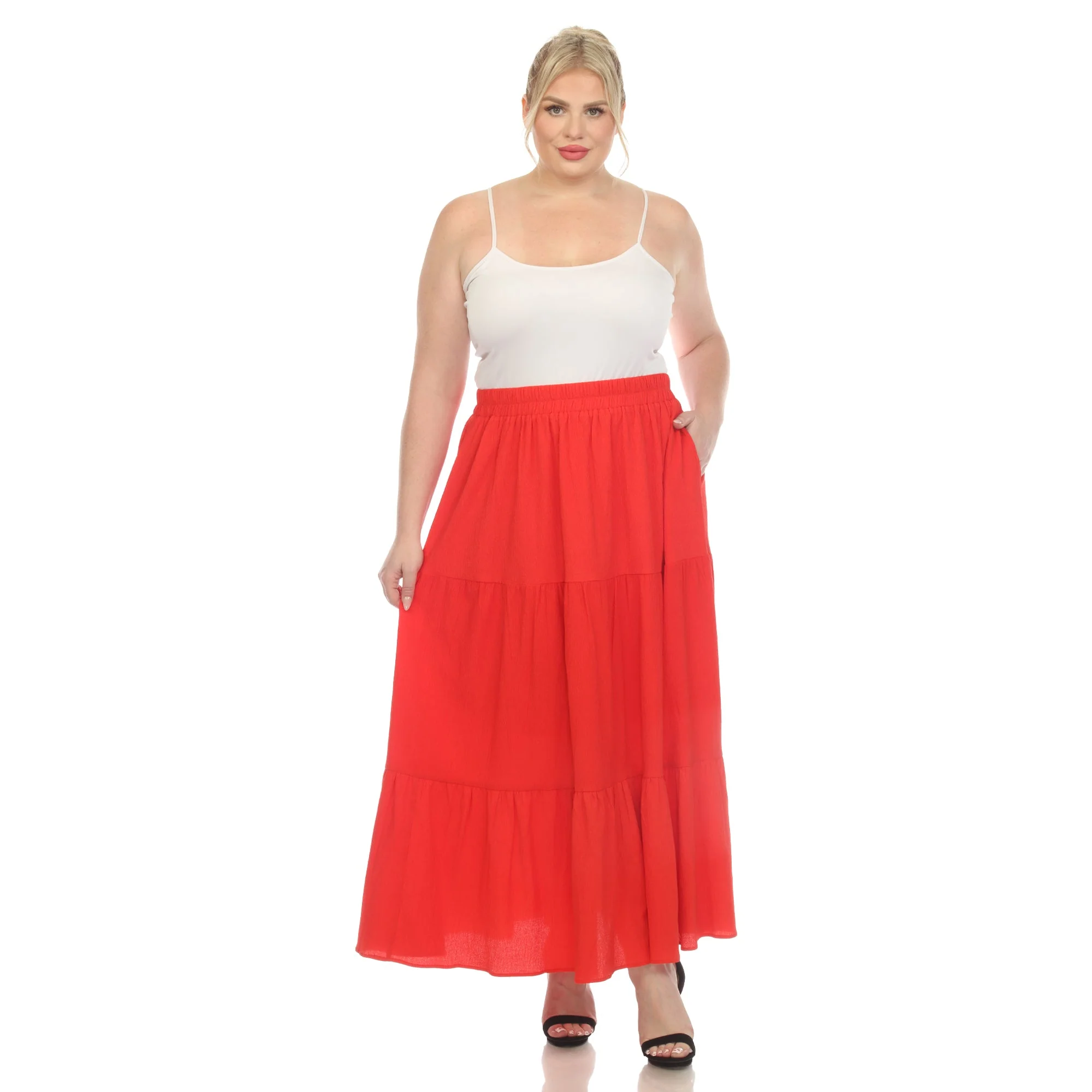 Pleated Tiered Maxi Skirt - Plus - Image 5
