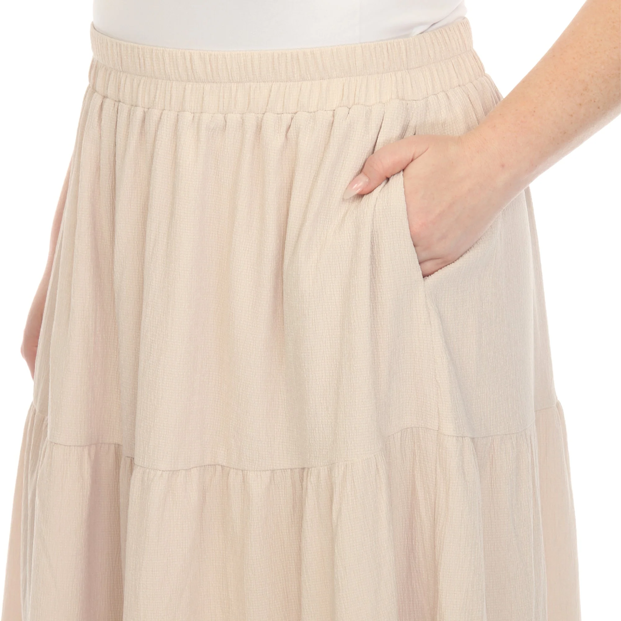 Pleated Tiered Maxi Skirt - Plus - Image 9