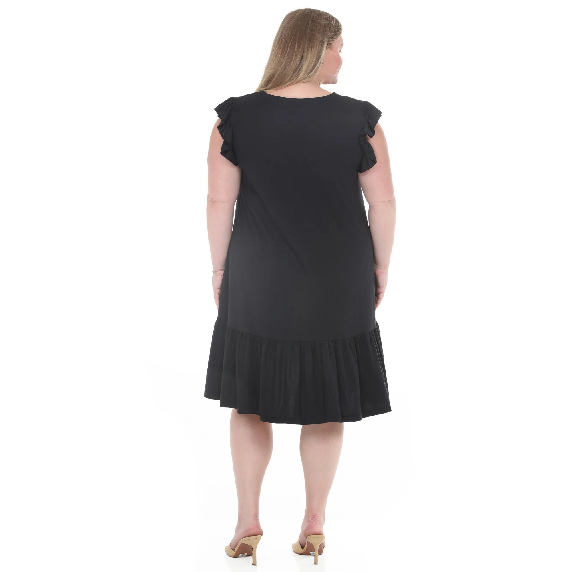 Plus Size Button Front Tiered Swing Dress - Image 12