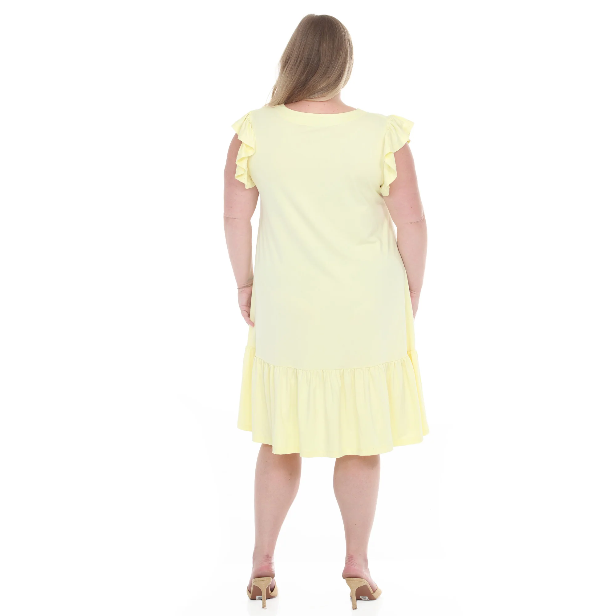 Plus Size Button Front Tiered Swing Dress - Image 27