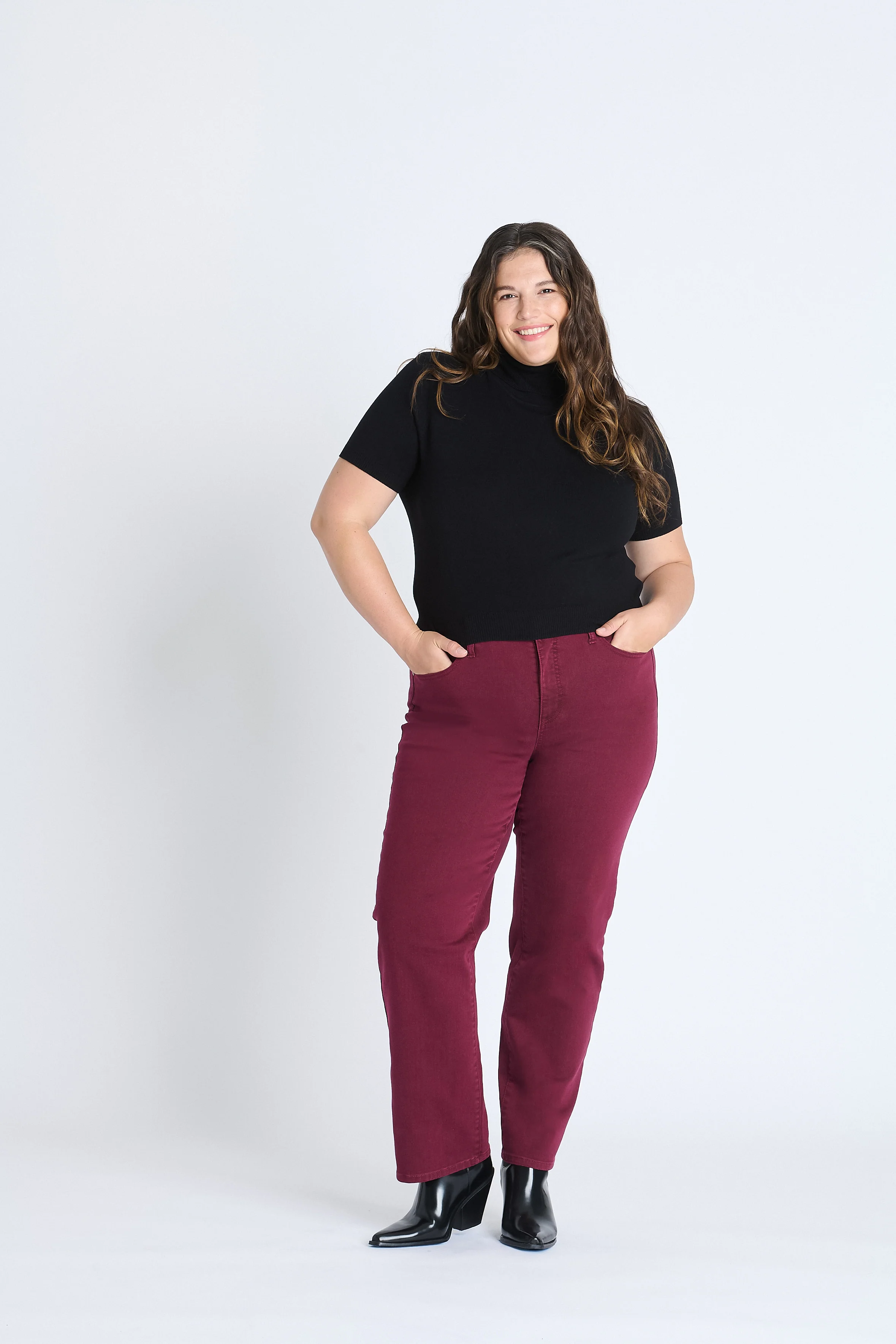 Westport Signature 5 Pocket Colored Denim Straight Leg Jean - Plus - Image 3