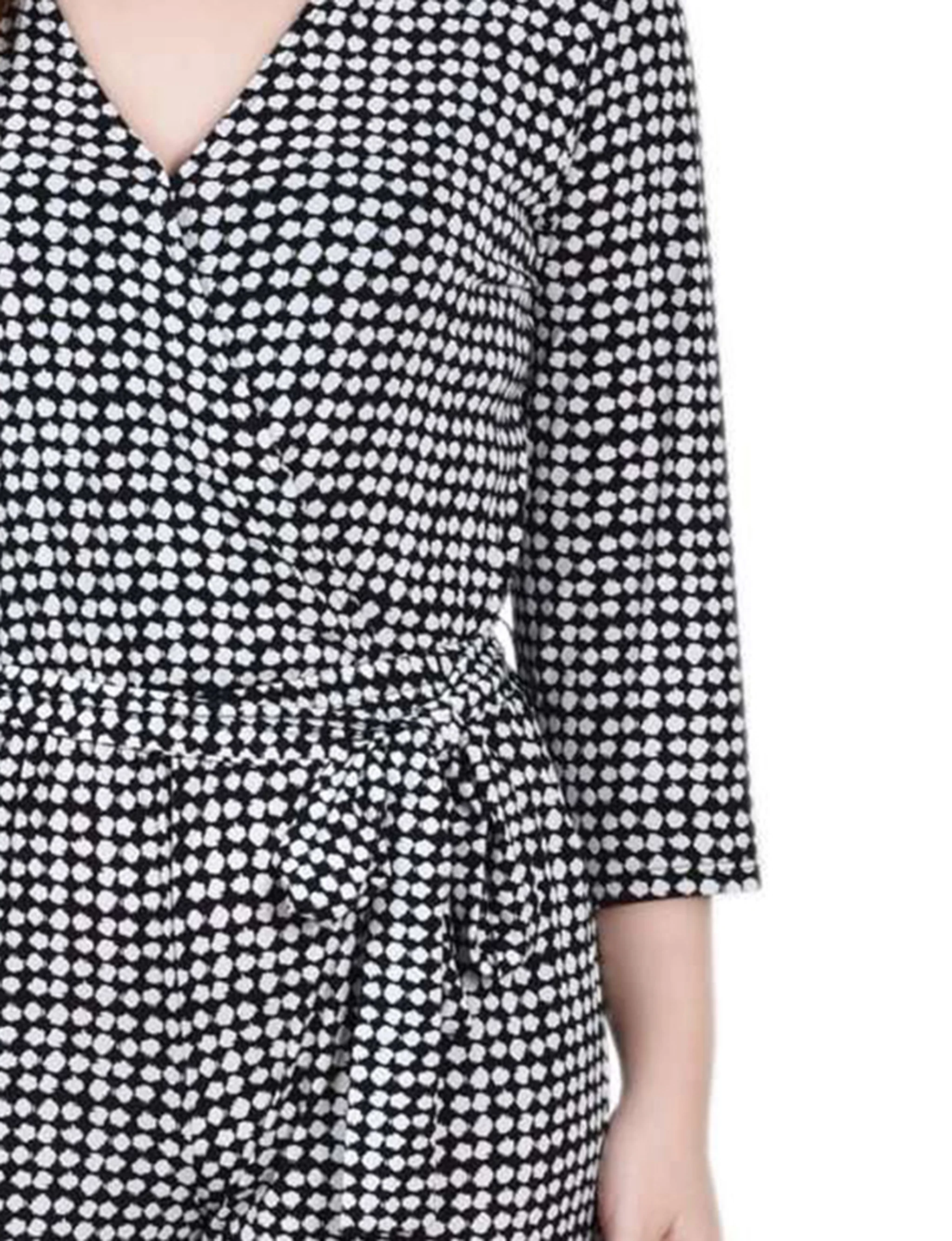 Polka Dot 3/4 Sleeve Belted Jumpsuit - Image 3
