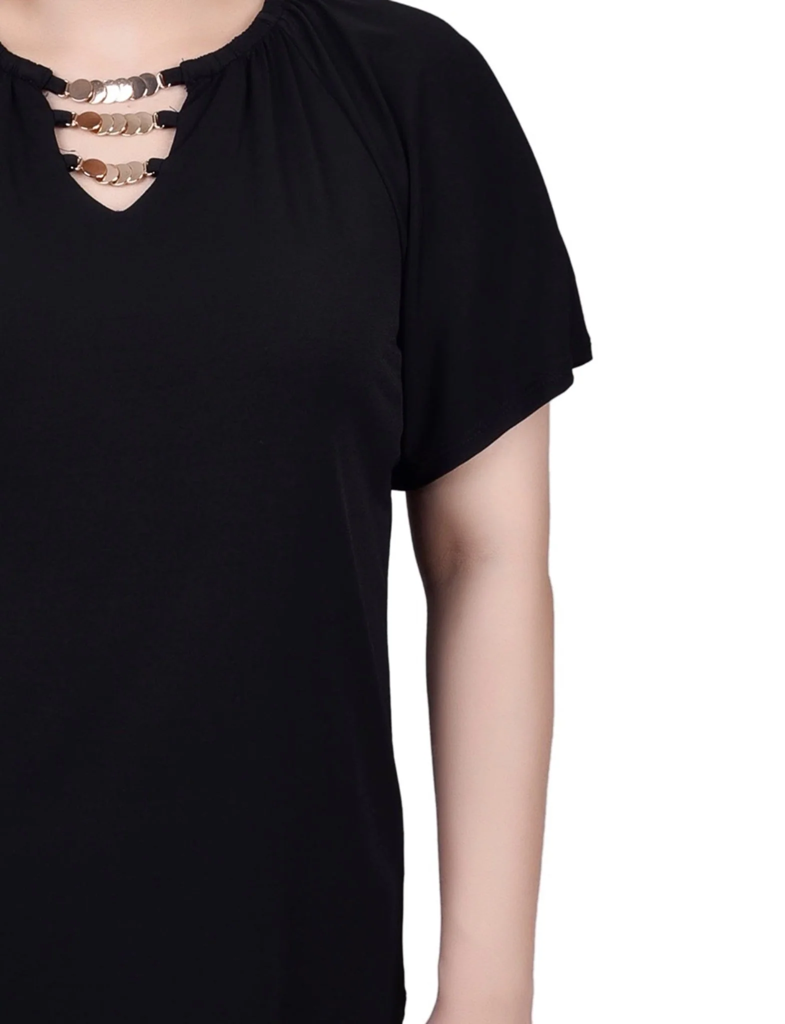 Raglan Sleeve Top With Chain Details - Image 7