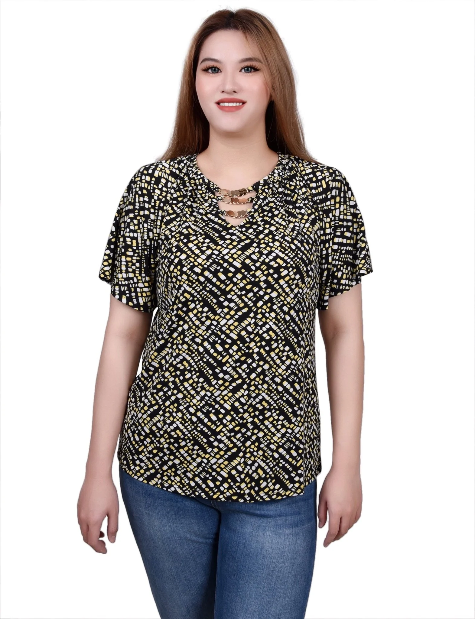 Raglan Sleeve Top With Chain Details - Petite - Image 9