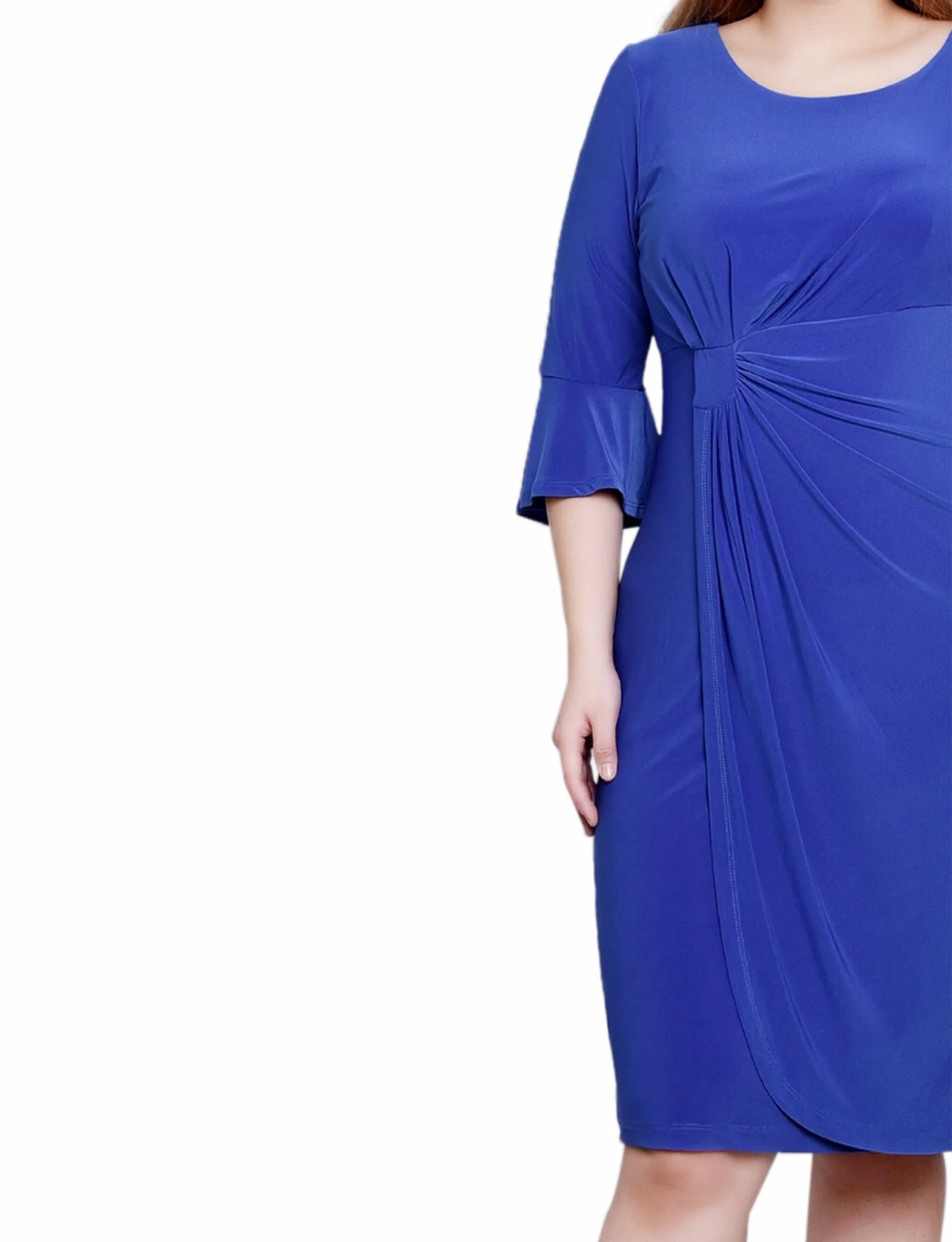 Royal 3/4 Length Trumpet Sleeve Dress - Image 4