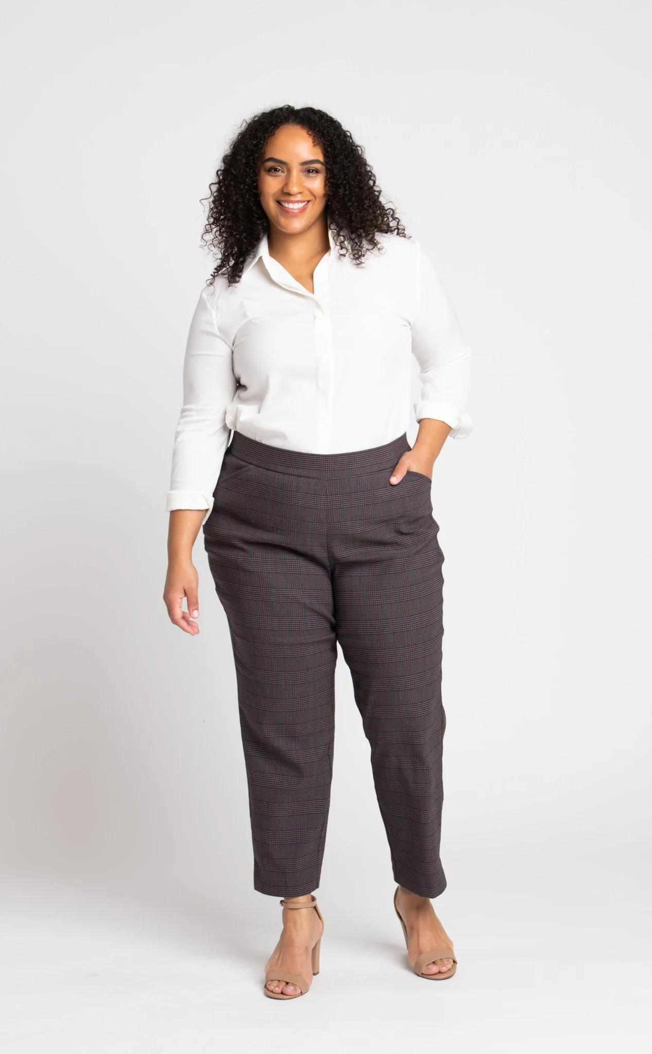 Roz & Ali™ Millennium Wine Plaid Pull On Ankle Pants - Plus - Image 5