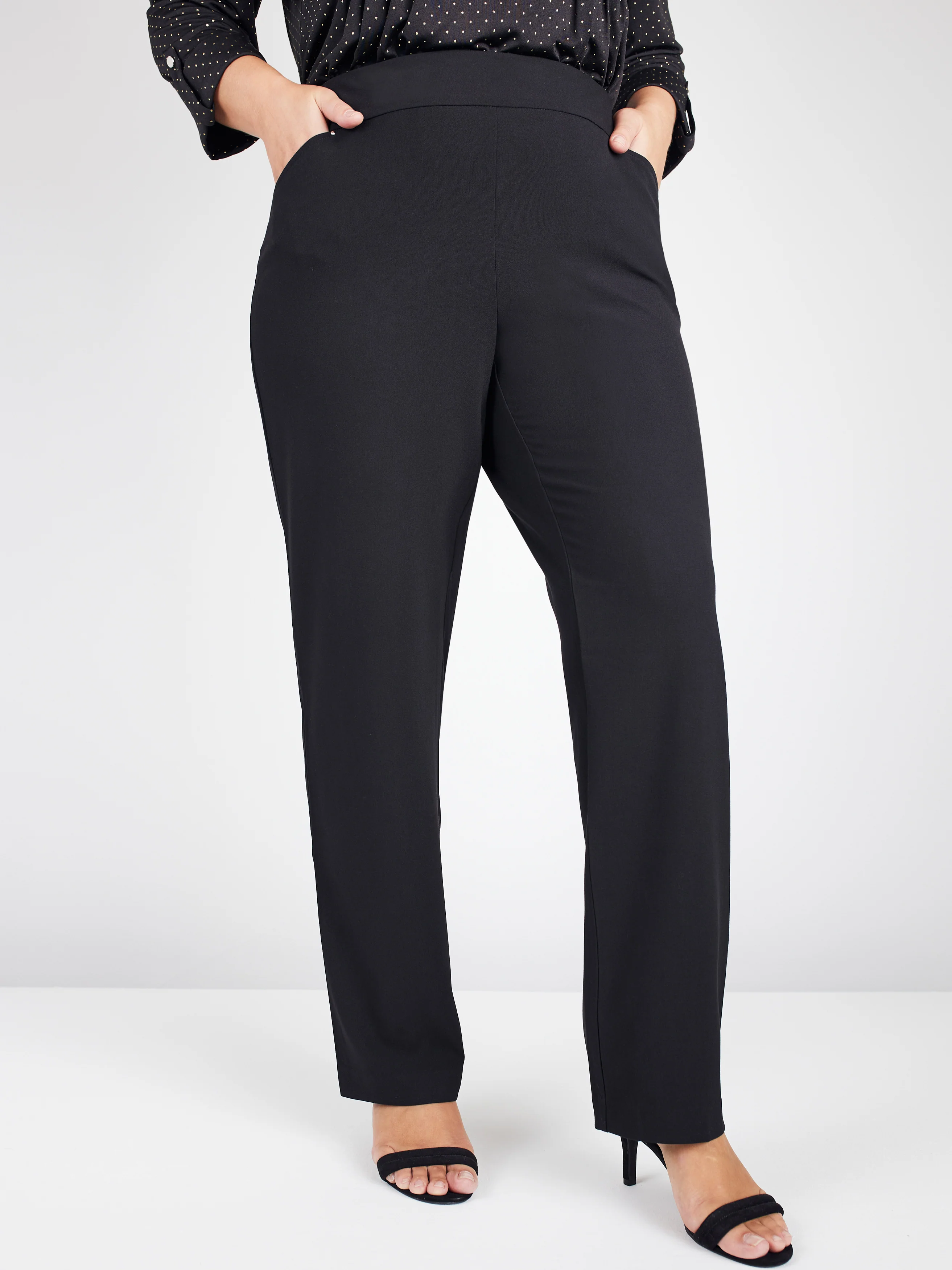 Roz & Ali™ Secret Agent Pull On Tummy Control Pants Straight Leg - Short Length - Image 2