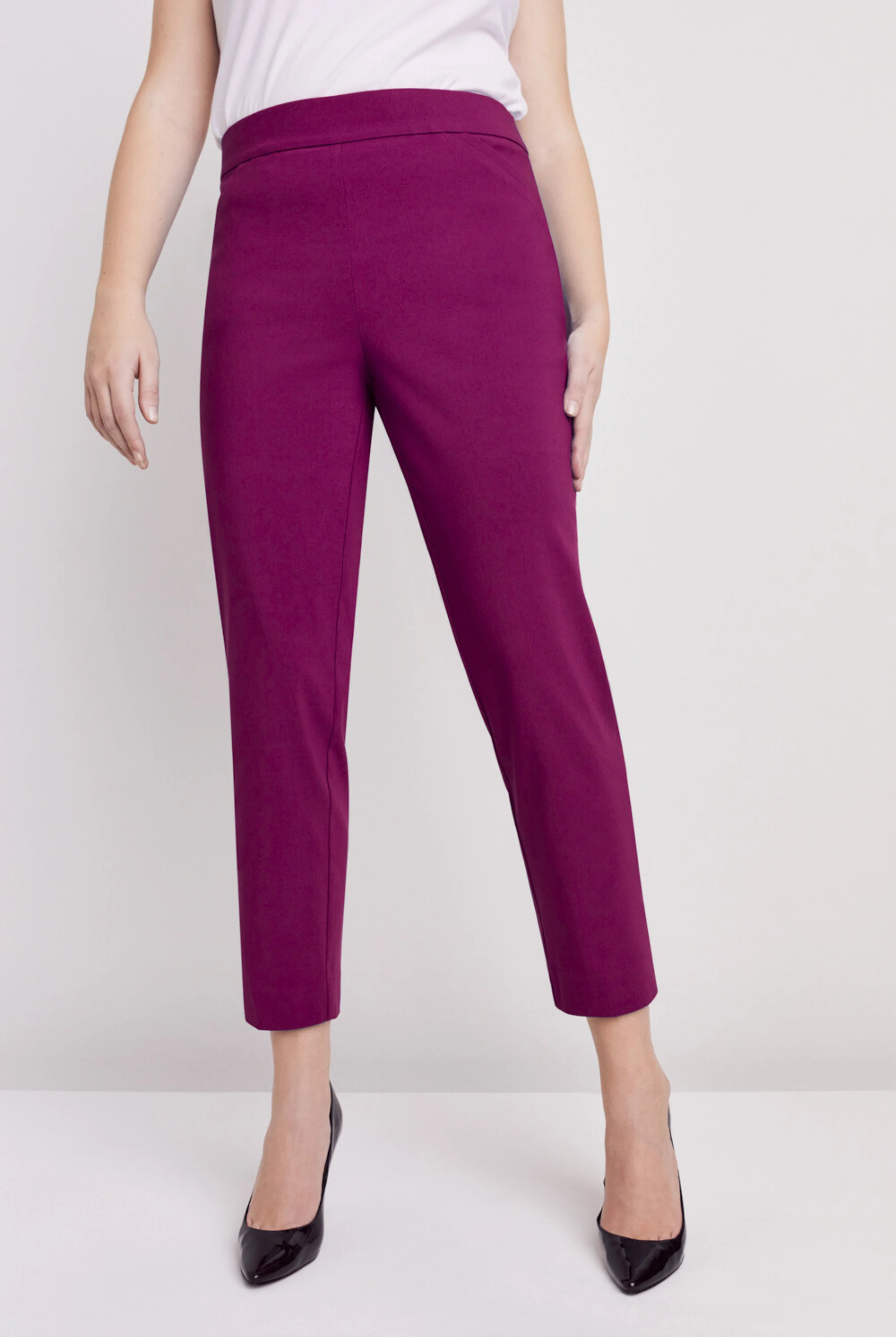 Roz & Ali™ Superstretch Magenta Pull On Ankle Pants - Image 2