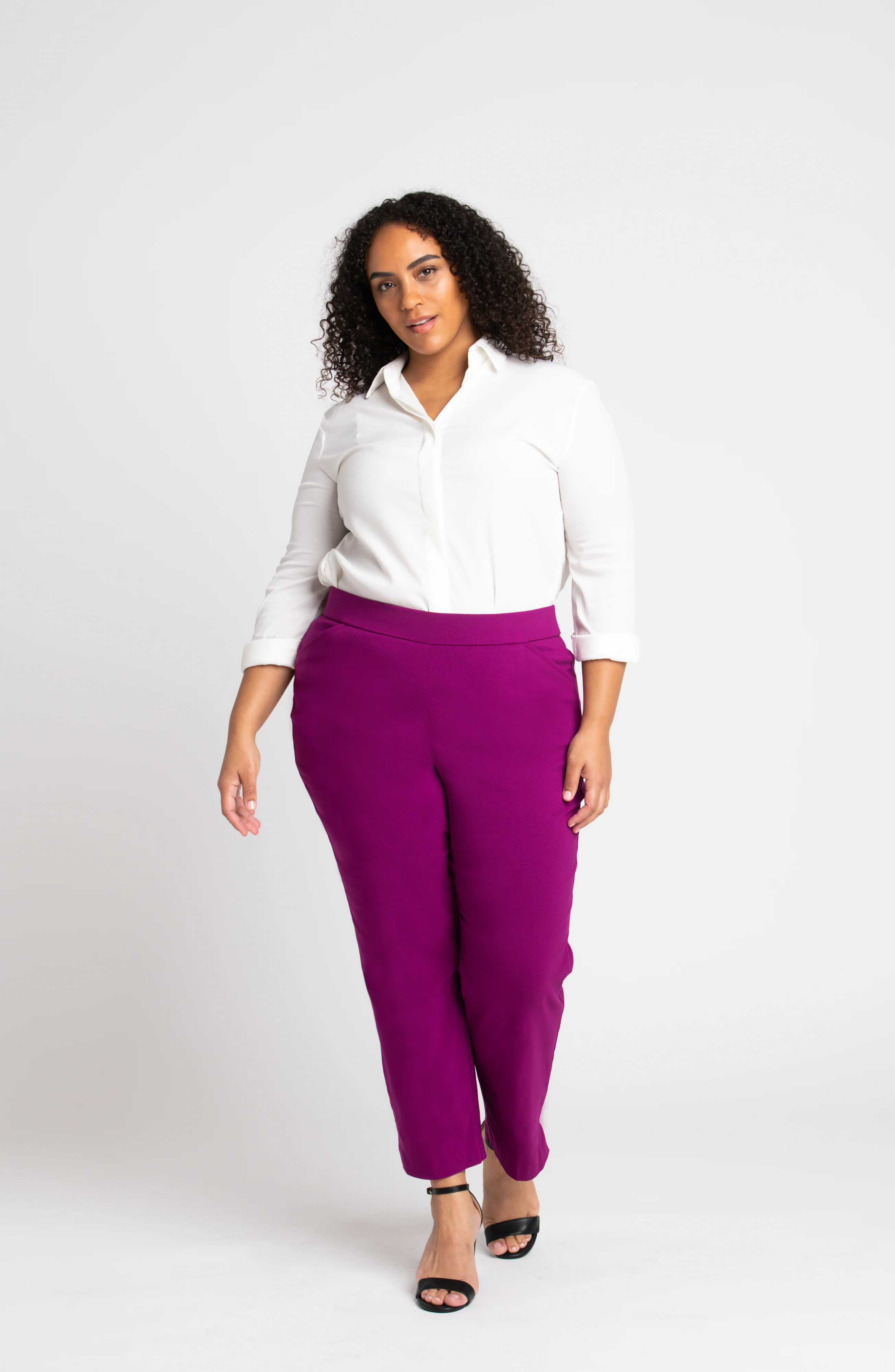 Roz & Ali™ Superstretch Magenta Pull On Ankle Pants - Plus - Image 4