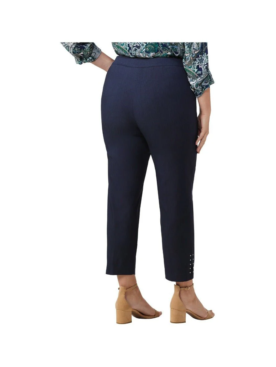 Roz & Ali™ Tummy Control Millennium Ankle Pant With Grommet Rivet Tape Trim - Plus - Image 4