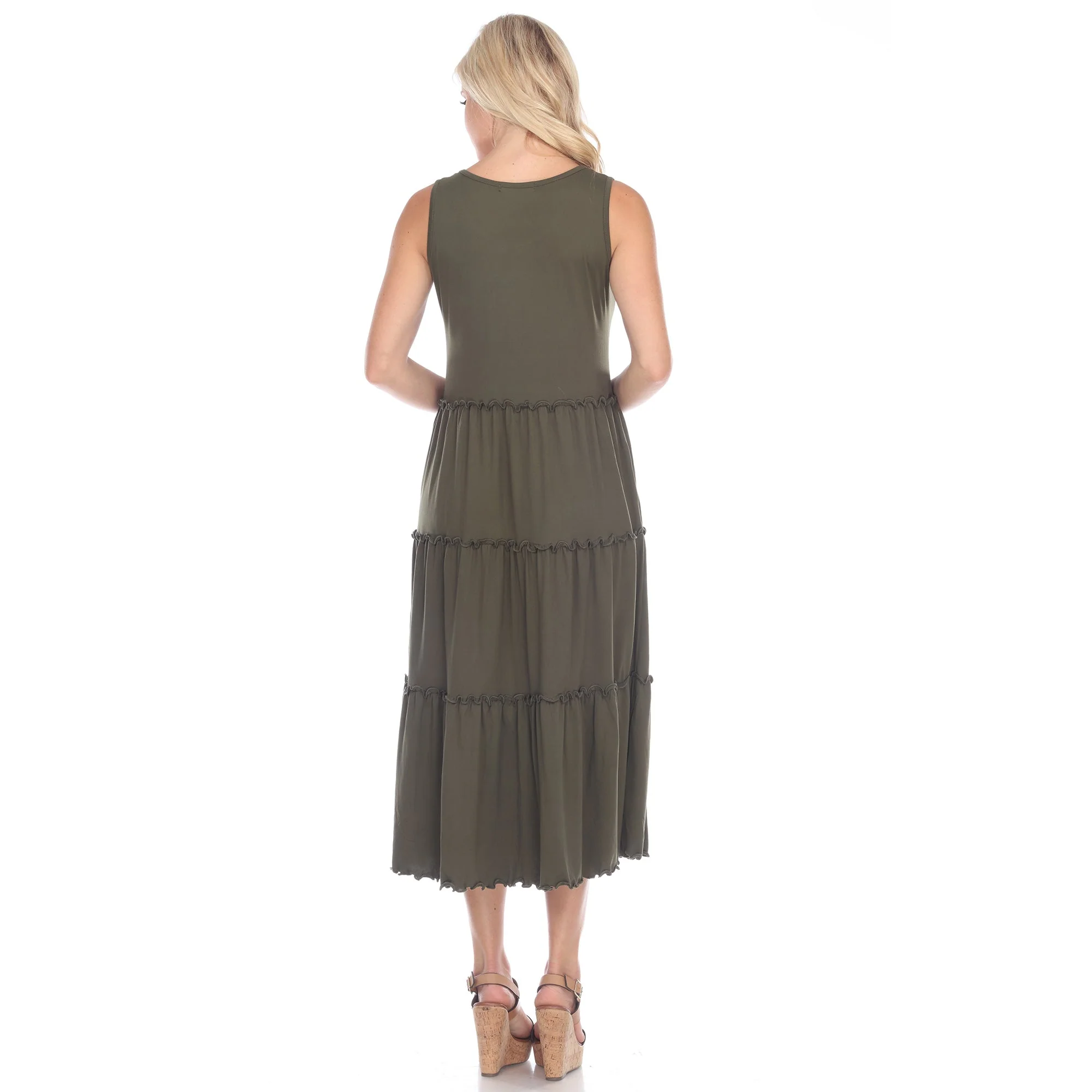 Scoop Neck Tiered Midi Dress - Image 12