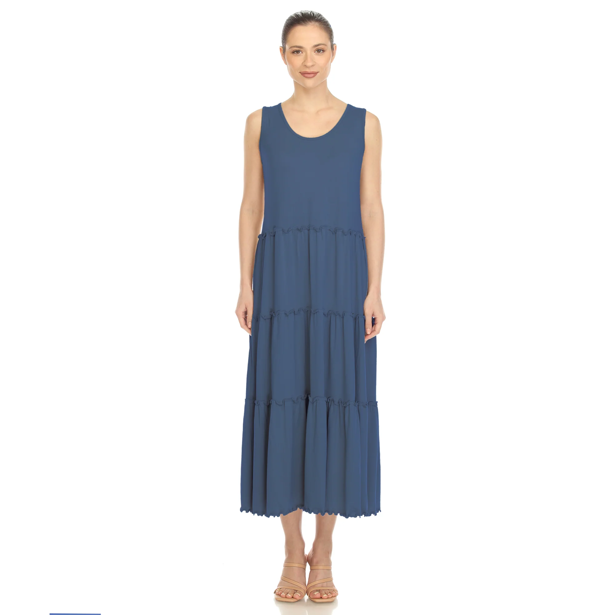 Scoop Neck Tiered Midi Dress - Image 13