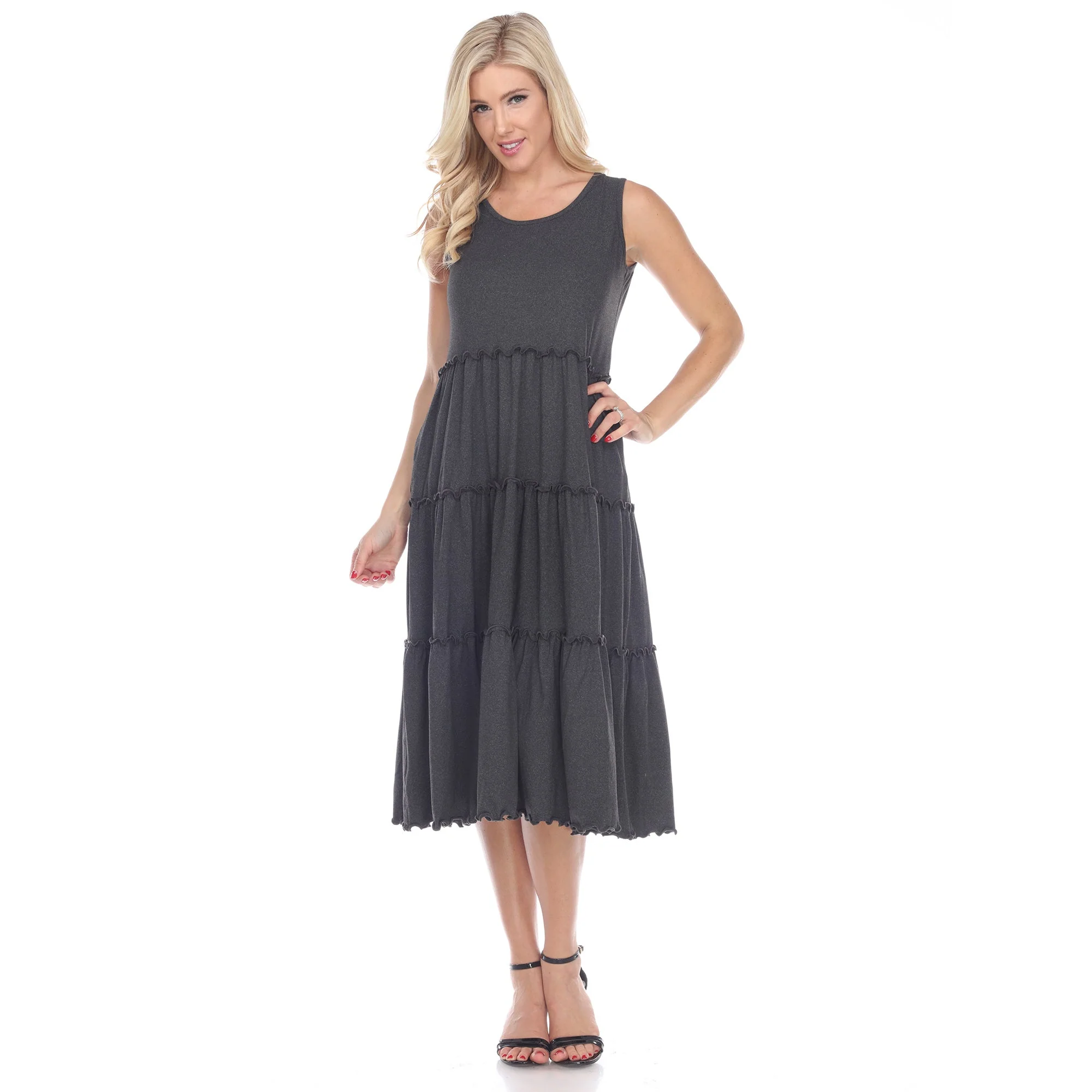 Scoop Neck Tiered Midi Dress - Image 22