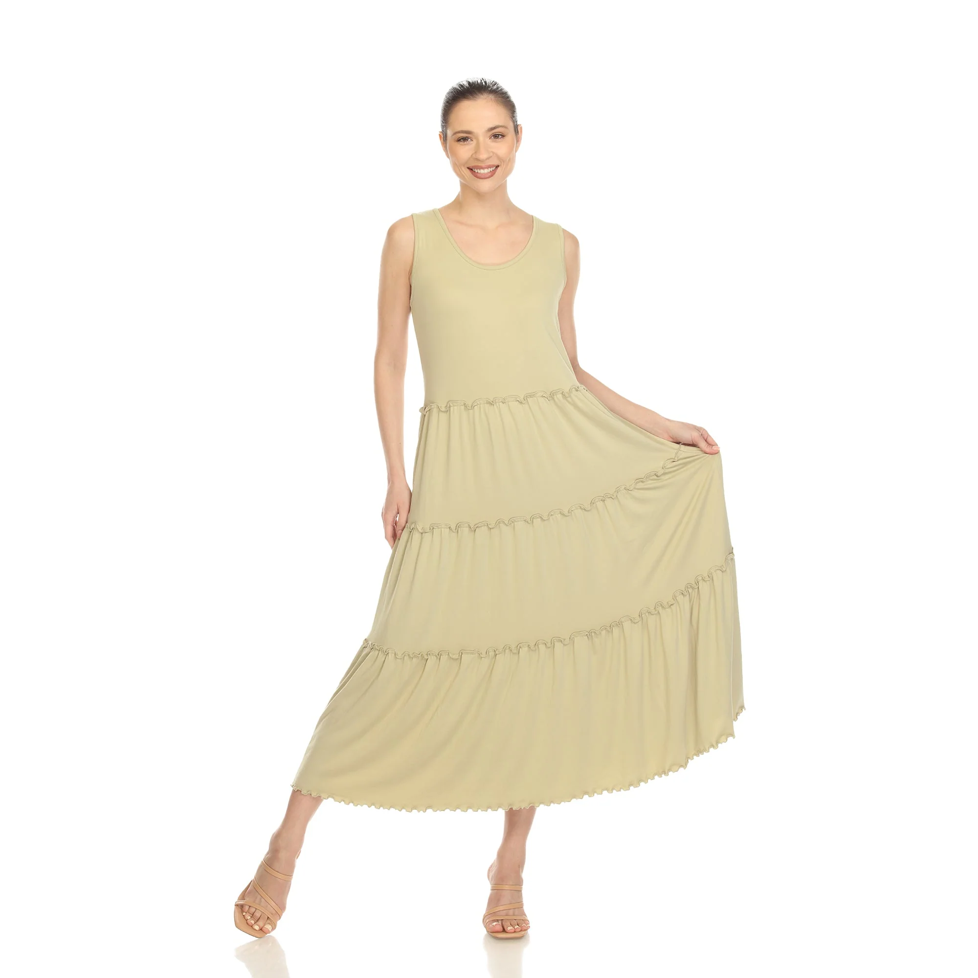 Scoop Neck Tiered Midi Dress - Image 29