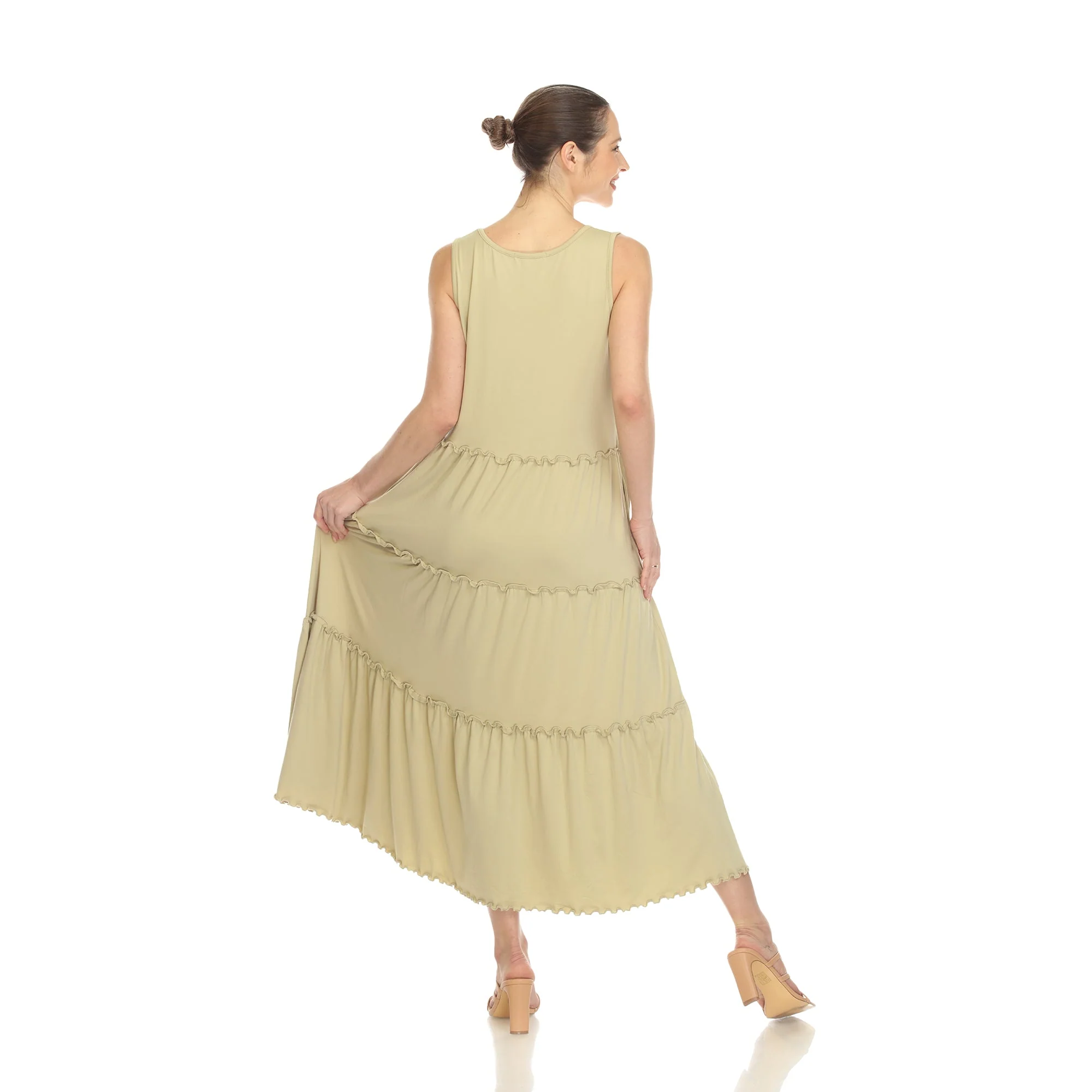 Scoop Neck Tiered Midi Dress - Image 31